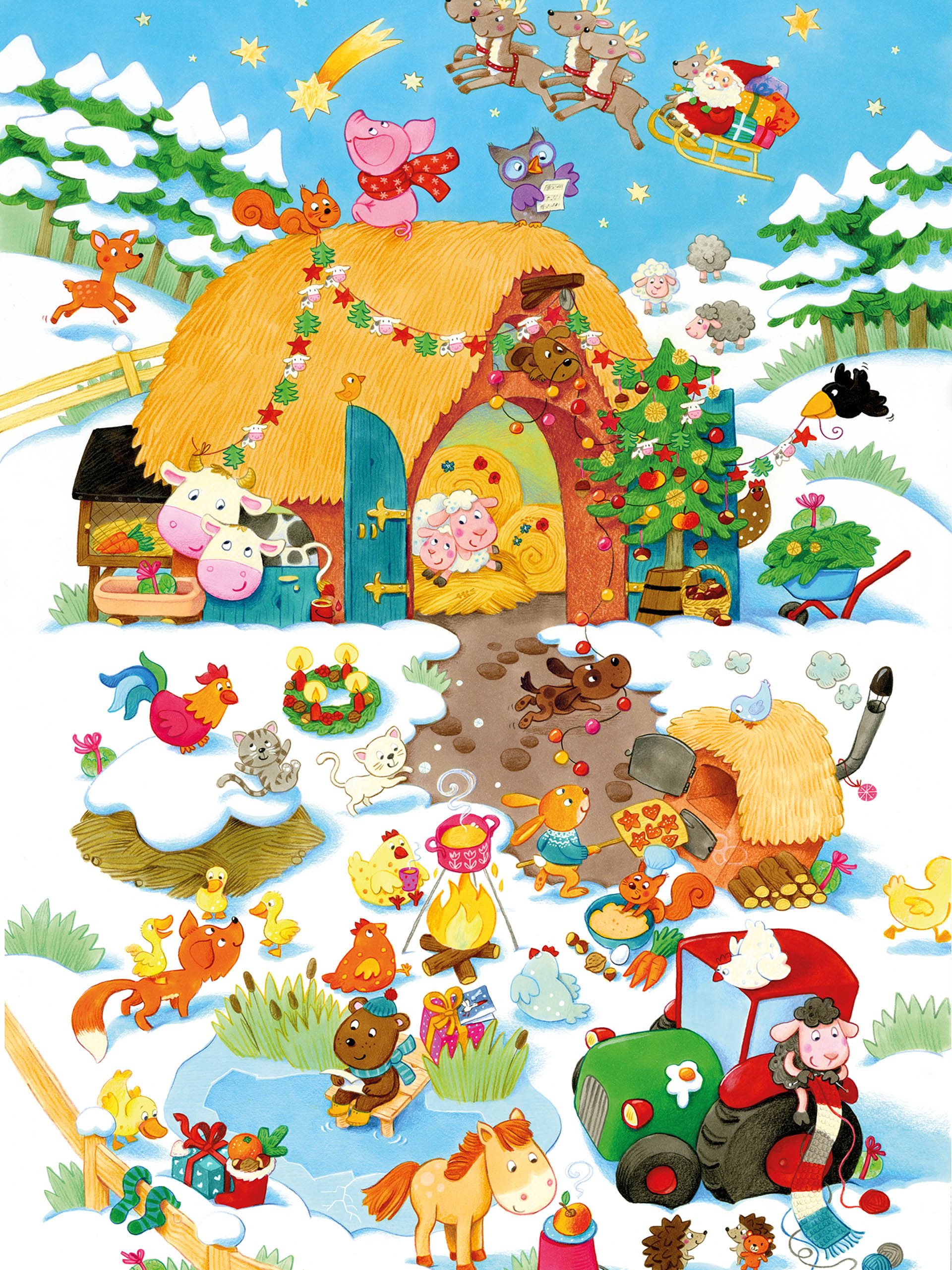 Haba Spielzeug-Adventskalender Weihnachten auf dem Bauernhof, Adventskalender Kinder, Advent