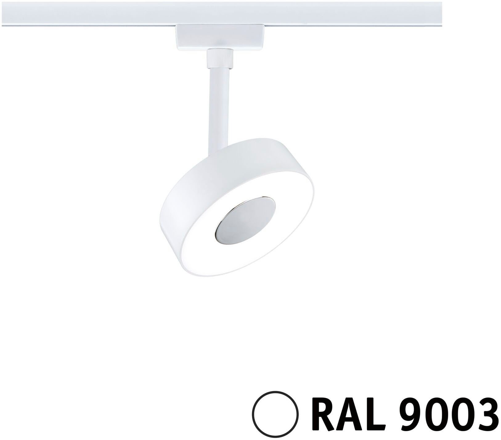 Paulmann Schienensystem-Leuchten URail LED Schienenspot 3-Step-Dim Circle Einzelspot Signalweiß, LED fest integriert, Neutralweiß, Memoryfunktion, mehrere Helligkeitsstufen