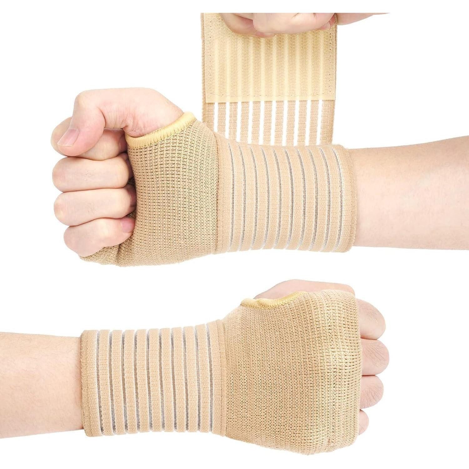 LuxusKollektion Handgelenkstütze 2er Set Handgelenkbandage mit Klettverschluss, Atmungsaktiv