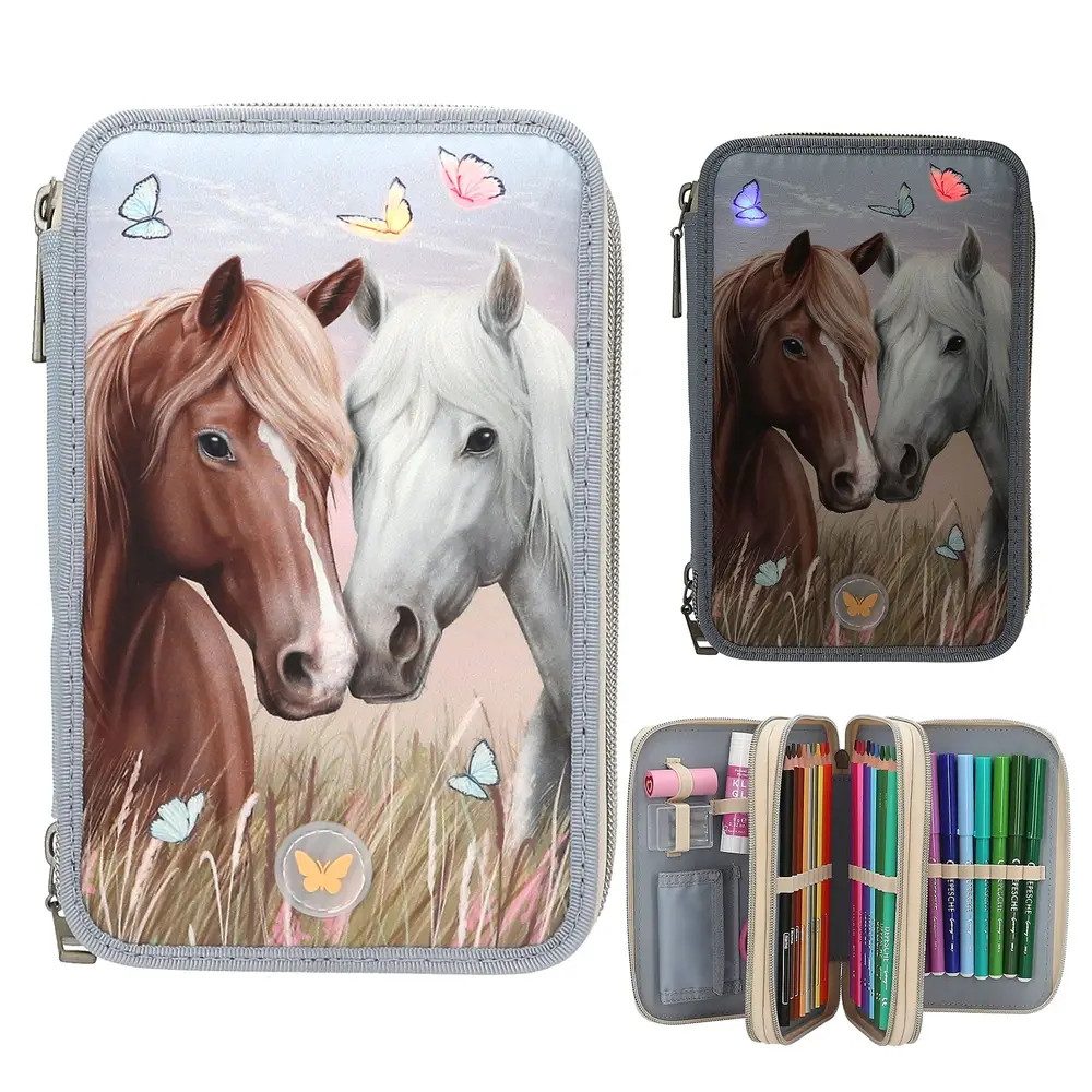 Depesche Kinderrucksack Miss Melody 3 Fach Federtasche LED