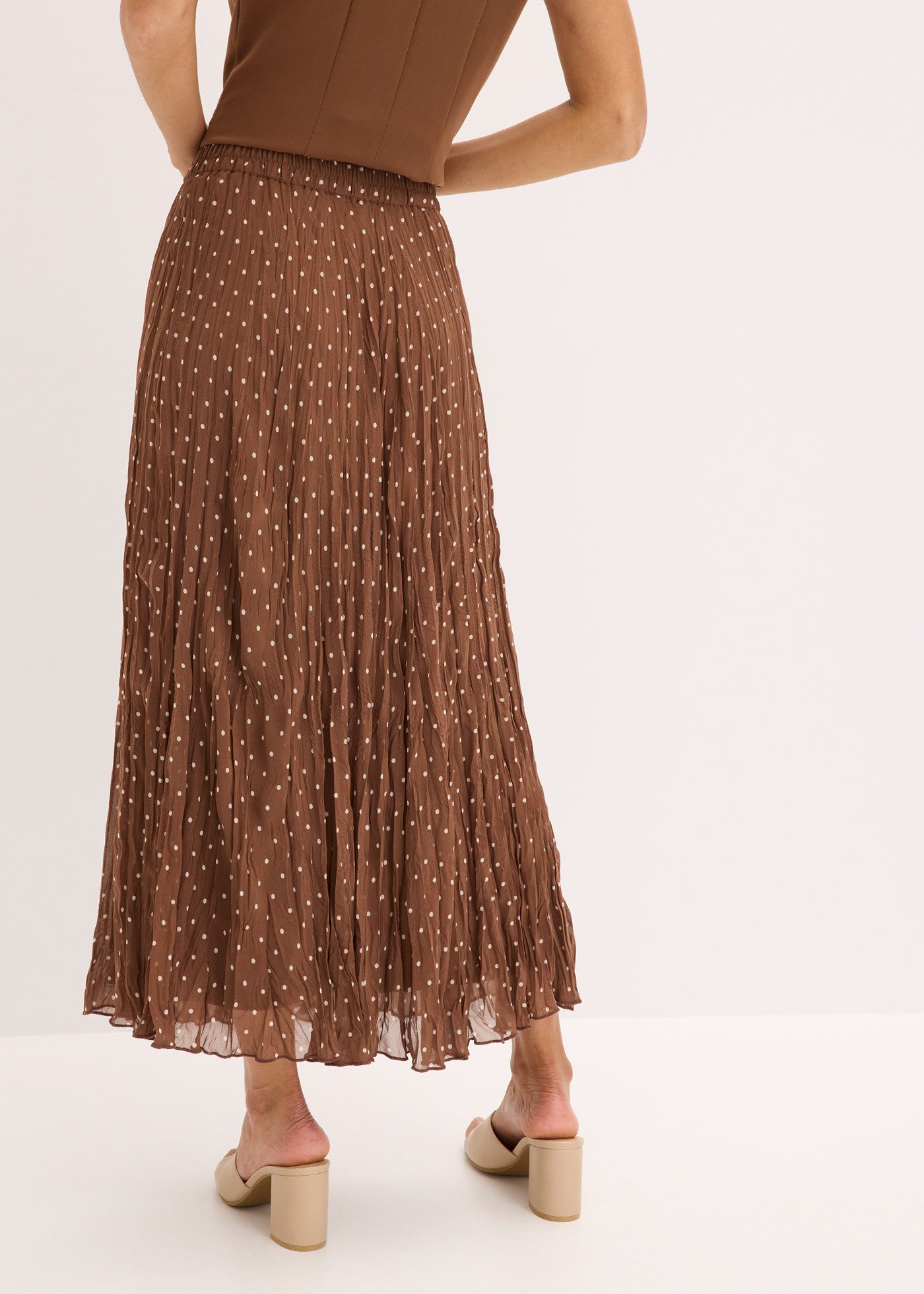 bonprix Plisseerock mit Elastikbund, in A-Linie, mit Crash-Optik