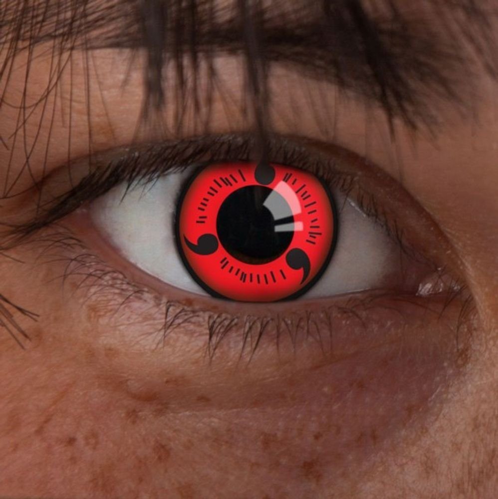 aricona Motivlinsen Sharingan Kontaktlinsen Naruto Cosplay Farbige Halloween Fasching, ohne Stärke, 2 Stück
