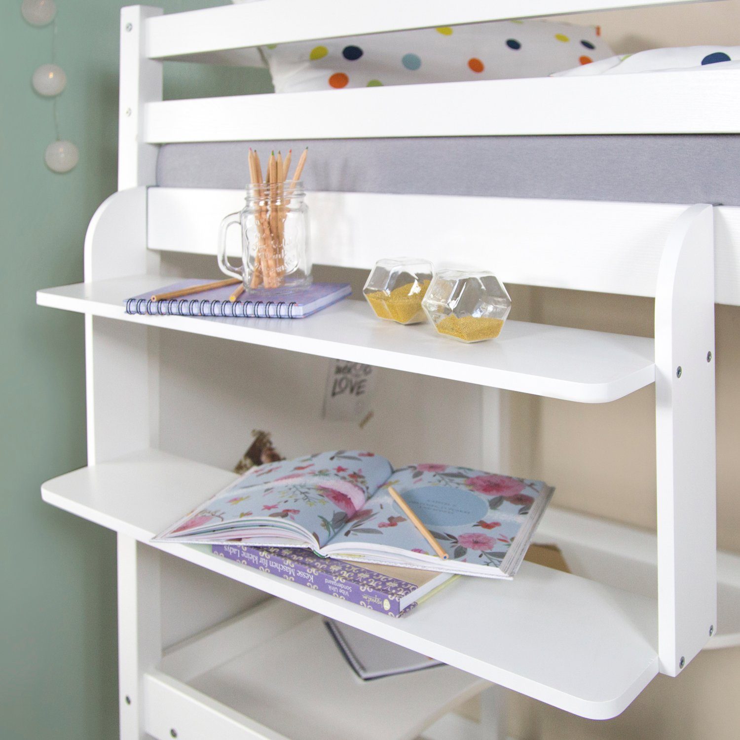 Homestyle4u Hochbett Einhängeregal Hängeregal Regal für Kinder Weiß (Hochbe günstig online kaufen