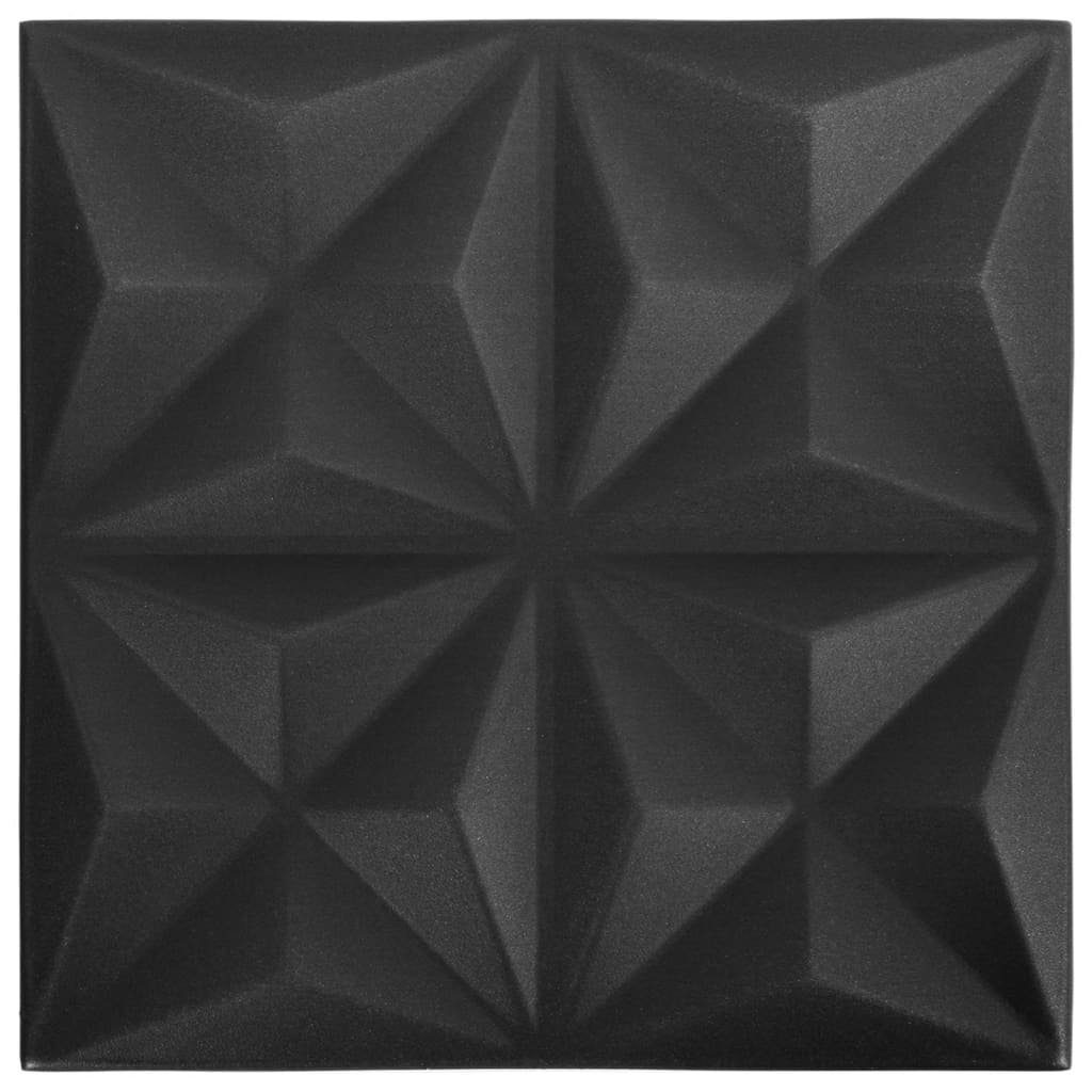 vidaXL Wandpaneel 3D-Wandpaneele 12 Stk. 50x50 cm Origami Schwarz 3 m², (12-tlg)