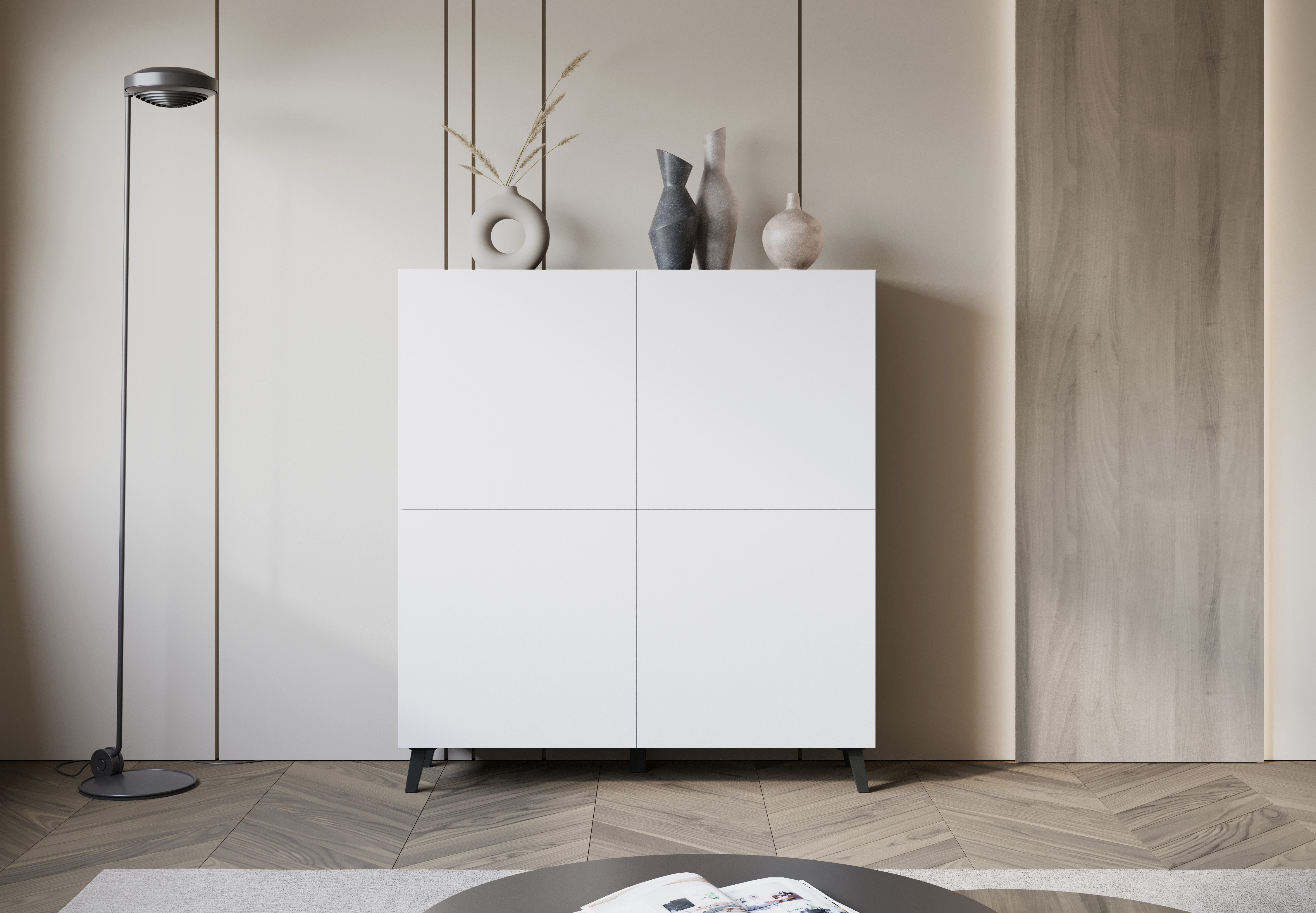 Home affaire Highboard HIGHBOARD PHUKET II, Stilvolle, grifflose Hochkommod günstig online kaufen
