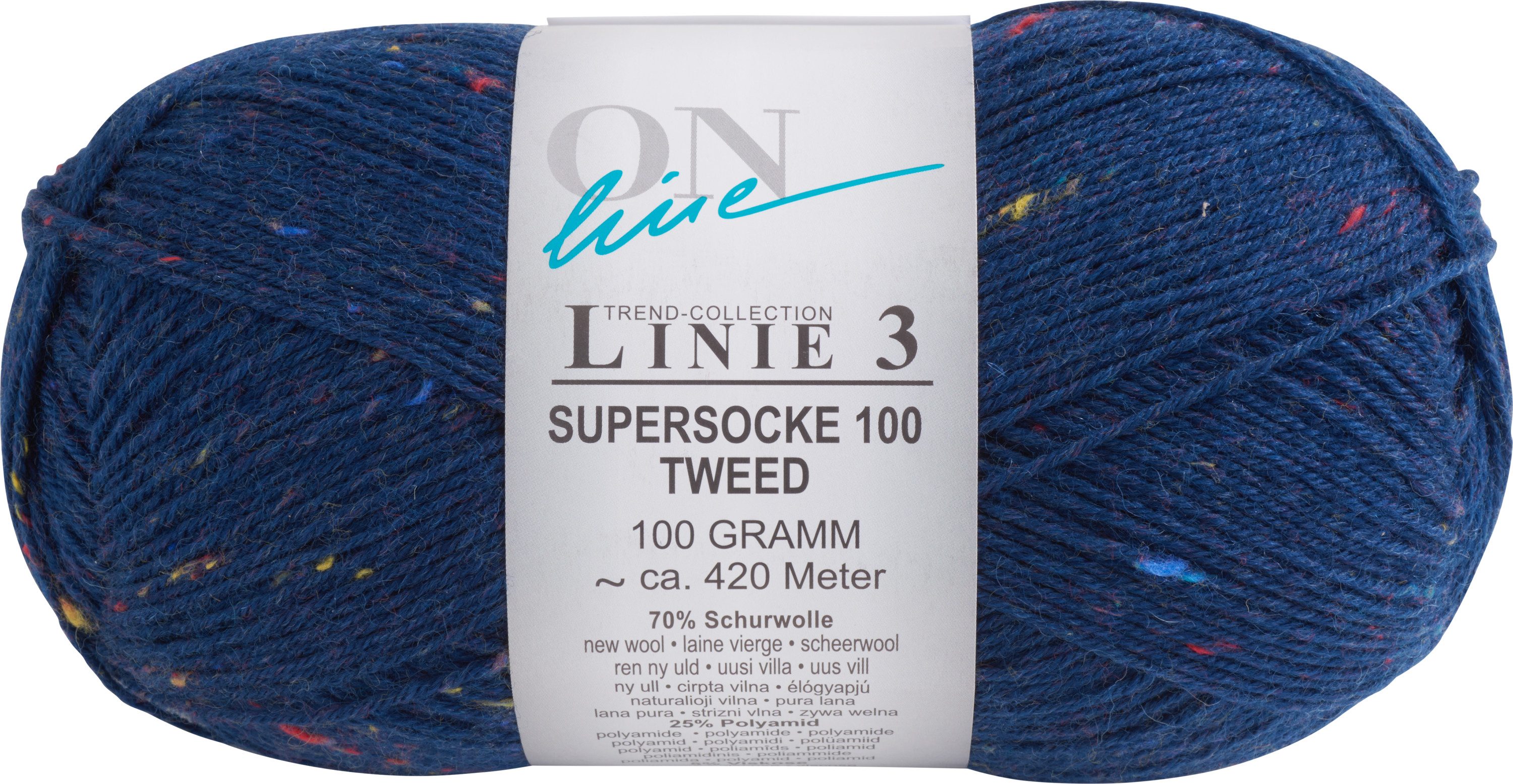 ONline Supersocke Tweed, Linie 3 Häkelwolle, 100 g