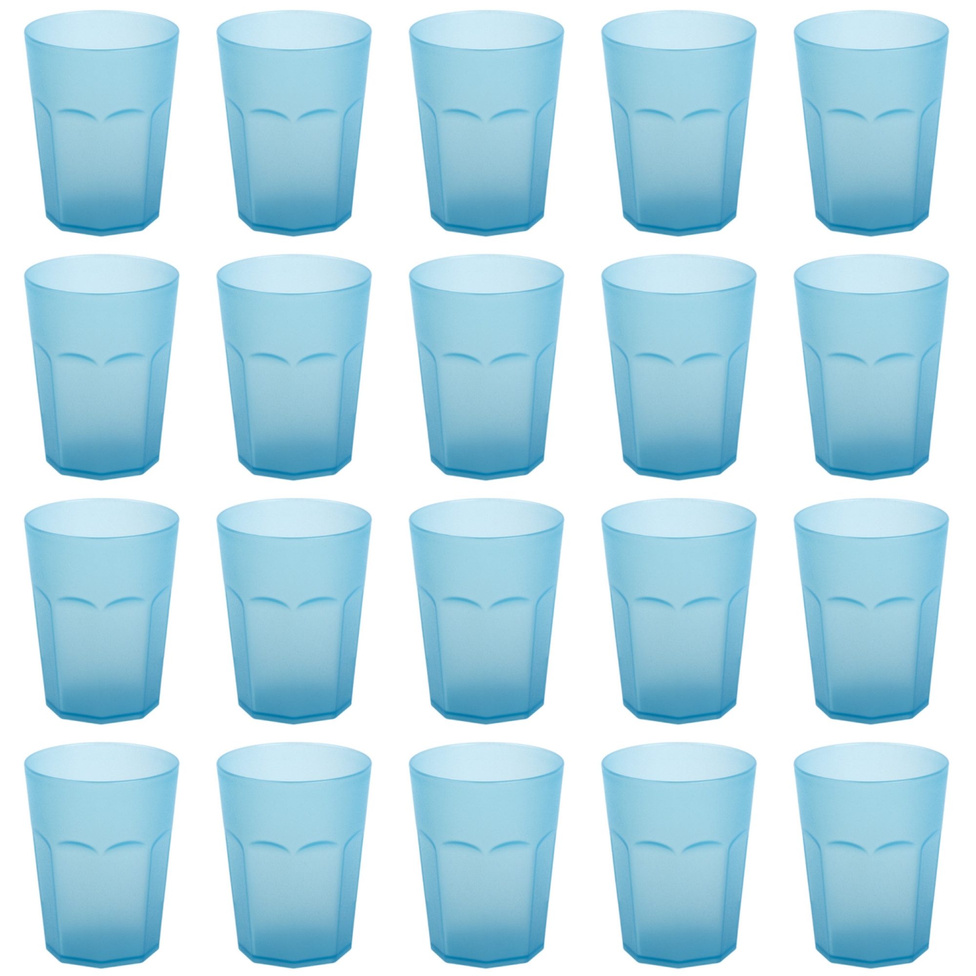 Engelland Becher Plastikbecher in modernen Neonfarben, Mehrweg, 20-tlg., Kunststoff, spülmaschinengeeignet, bruchfest, wiederverwendbar, 250 ml, 0,25 Liter