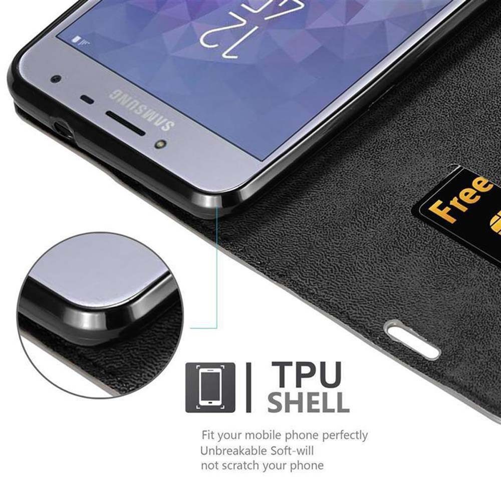 Cadorabo Handyhülle für Samsung Galaxy J4 2018 Hülle Samsung Galaxy J4 2018, Hülle Schutzhülle mit Standfunktion, Magnetverschluss und Kartenfach