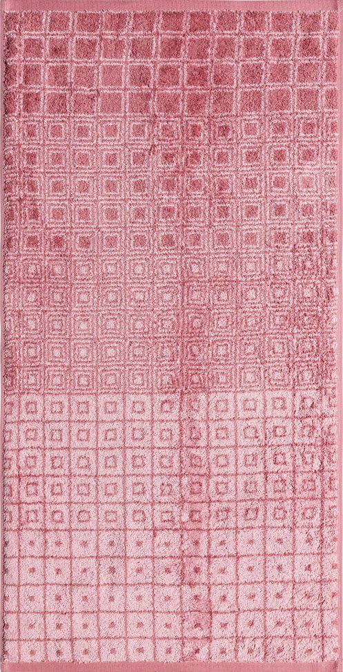 Egeria Handtuch Kaya, Jacquard-Walkfrottier (1-St), graphisches Dessin, 100% Baumwolle rose