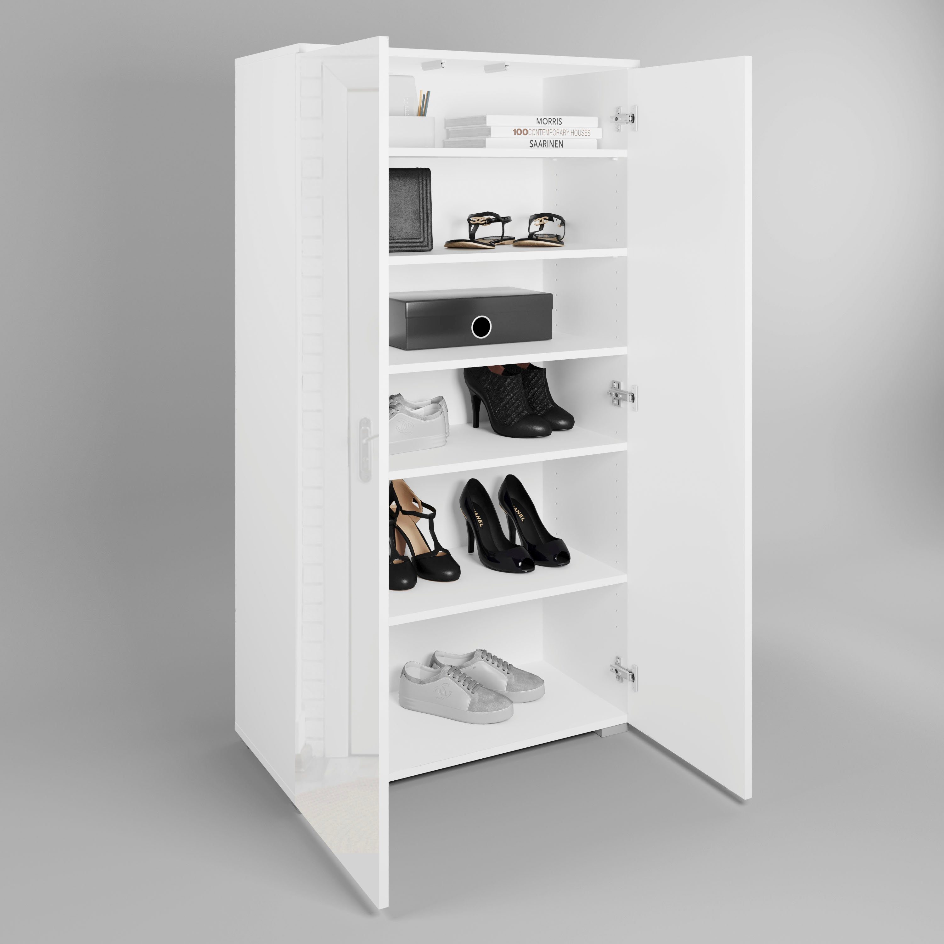 OTTO home Schuhschrank Paris grifflose Schuhregal Breite 70cm, mit 6 geräumigen Fächern – Bild 5 von 5