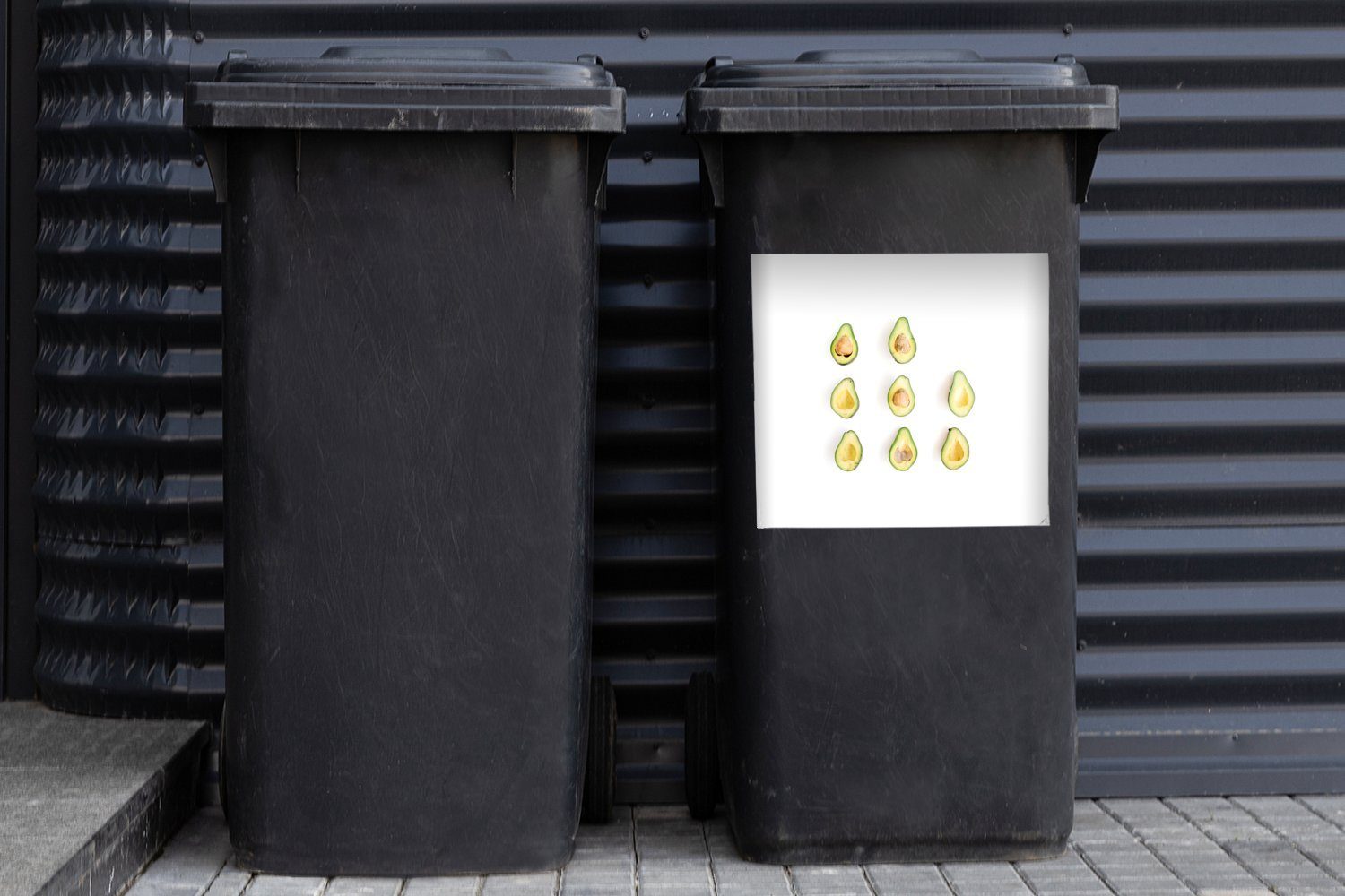 MuchoWow Wandsticker Avocado - Obst Container, (1 Mülltonne, Tropisch St), Sticker, - Abfalbehälter Mülleimer-aufkleber