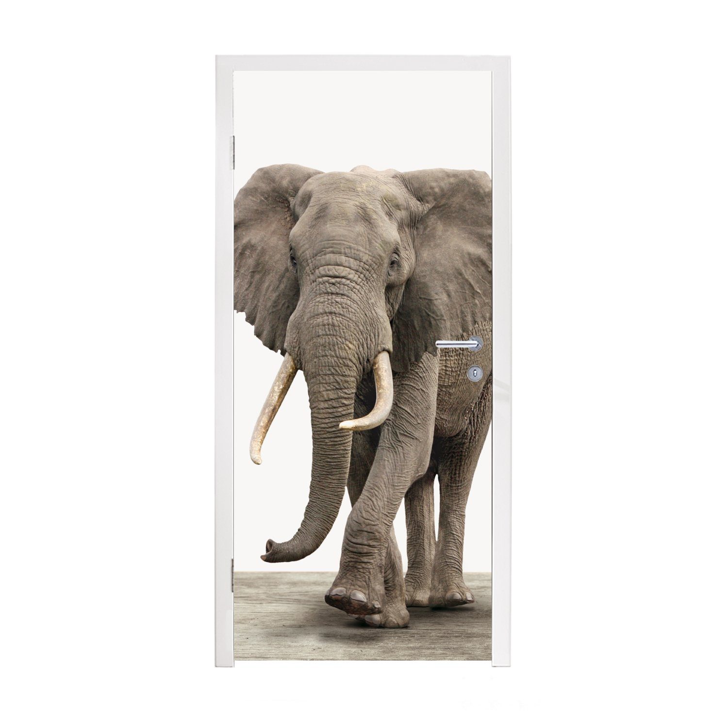 MuchoWow Türtapete Elefant - Kinder - Tiere - Mädchen, Matt, bedruckt, (1 St), Fototapete für Tür, Türaufkleber, 75x205 cm