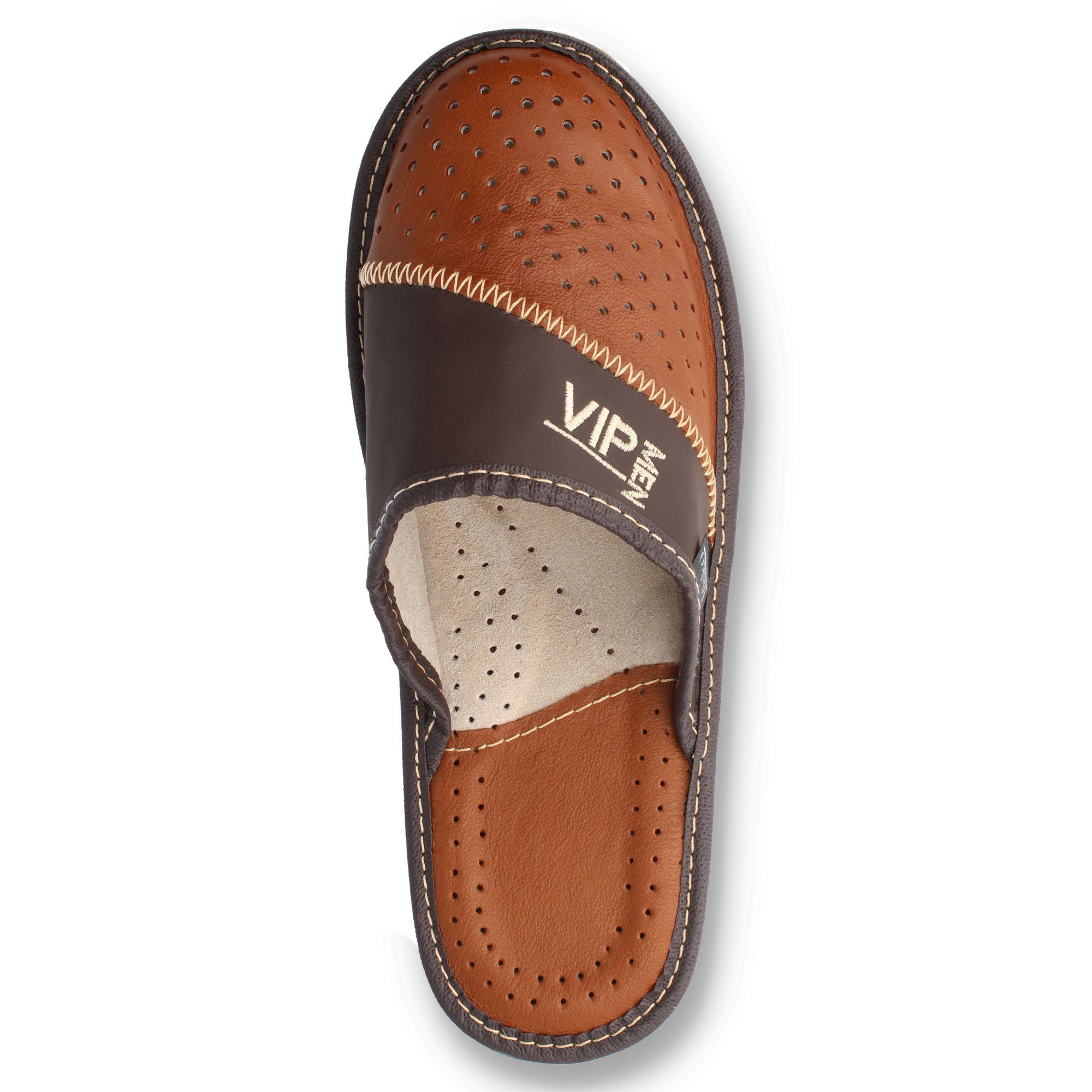 filsko Monaco VIP MEN Leder Hausschuhe für Herren Hausschuh bis Gr. 50