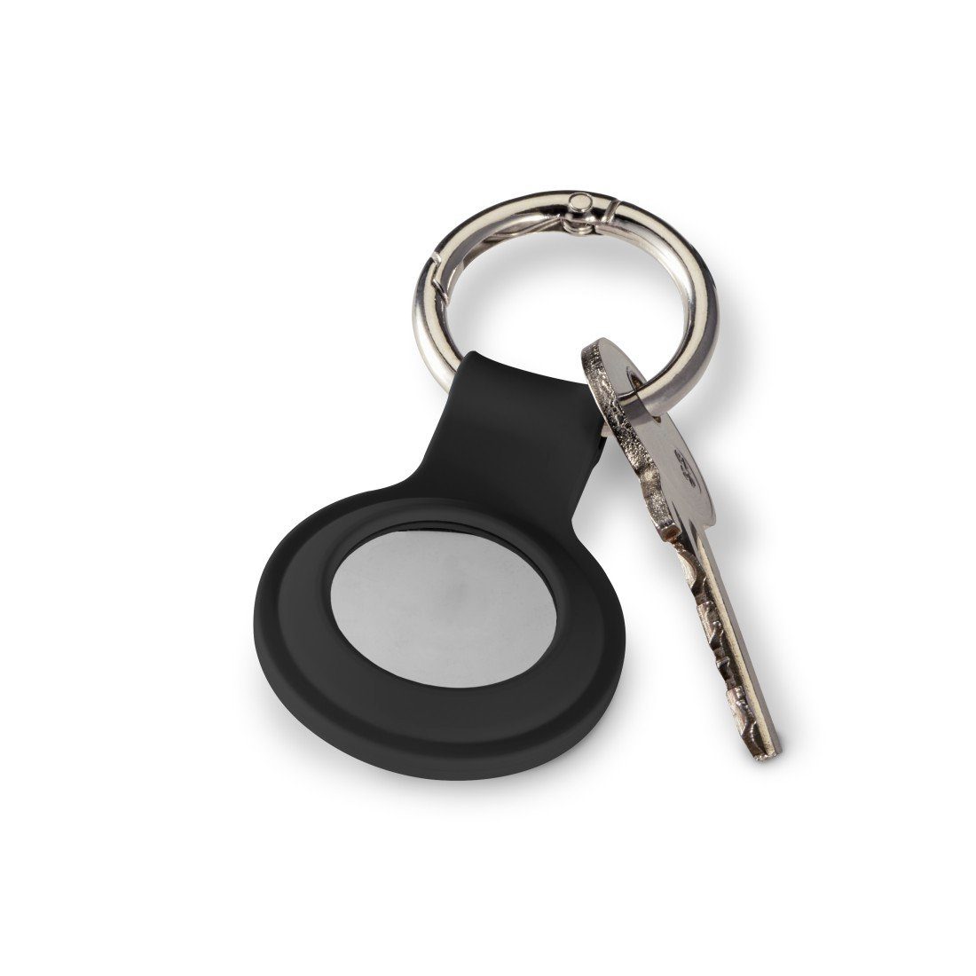 Hama AirTag, schwarz Silikon Schlüsselanhänger Apple Schutzhülle, für Ortung, Schlüsselanhänger
