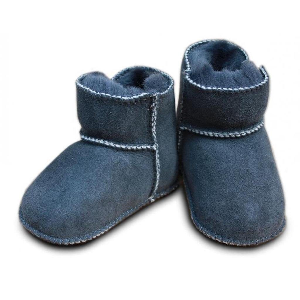 Heitmann Felle Heitmann Babylammfellschuhe mit Klettverschluss anthrazit Krabbelschuh
