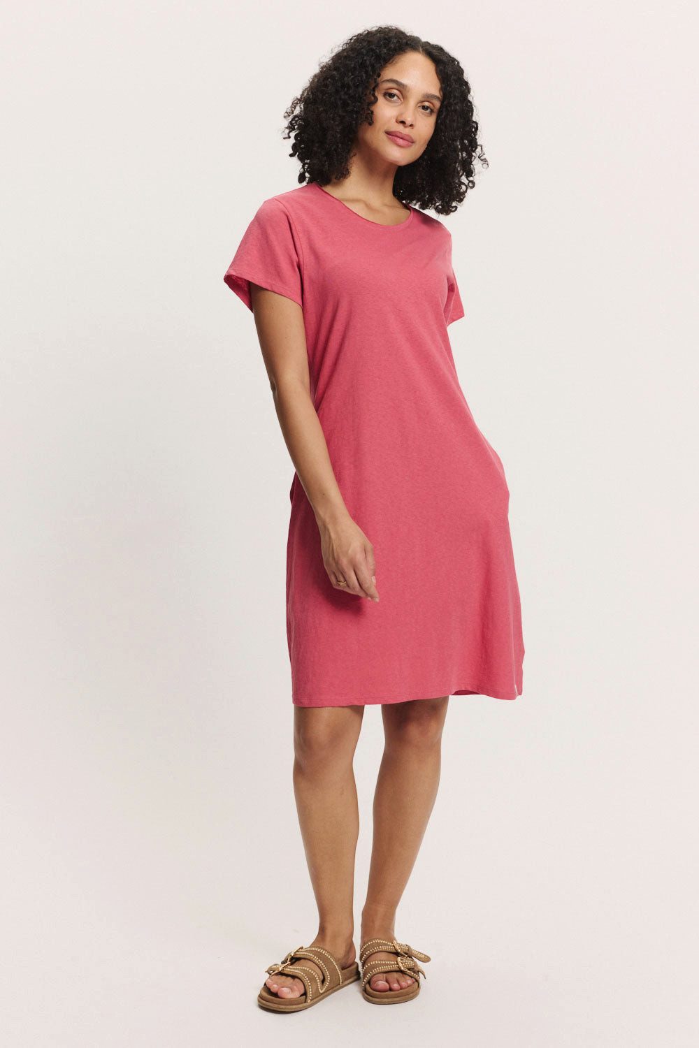 Tranquillo Sommerkleid Jerseykleid Inoaa aus Biobaumwolle und Leinen Nachhaltiger Leinen-Baumwoll-Mix mit Relaxed Fit