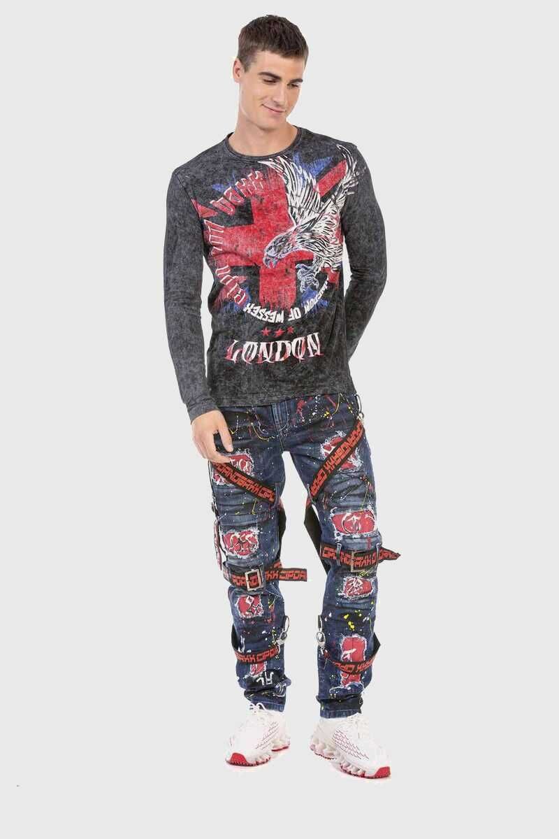 Cipo & Baxx T-Shirt Sweatshirts mit Print auf Vorder- und Rückseite