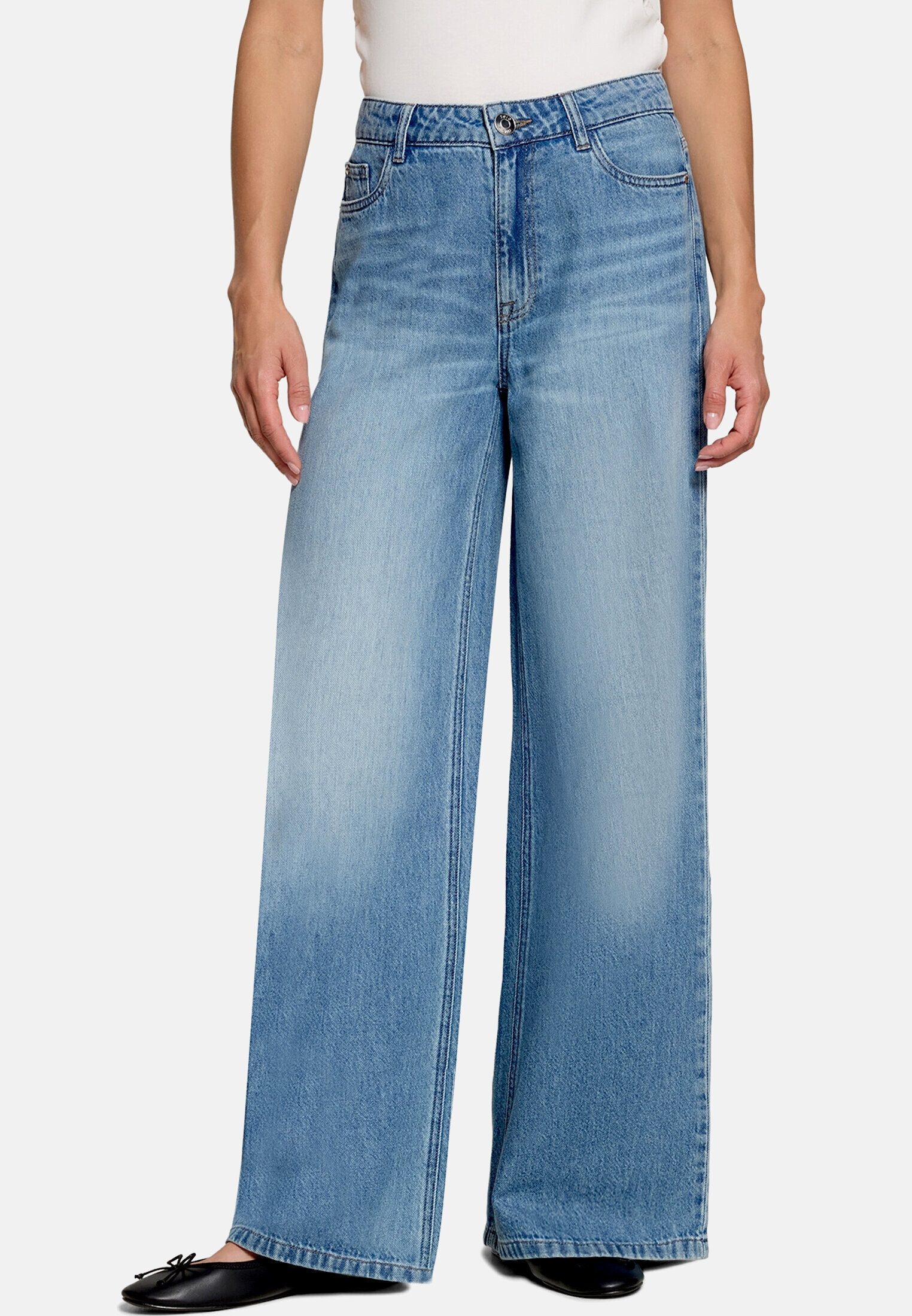 Zero Bequeme Jeans Damen fit Jeans mit weitem Bein – Bild 2 von 5