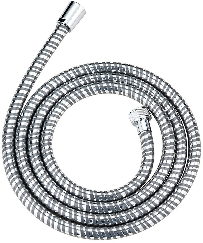 WENKO Handbrause Modell Basic Line Duschkopf Set Wanne, (3-tlg), klassische Stab-Handbrause, 150 cm Brauseschlauch, Halterung
