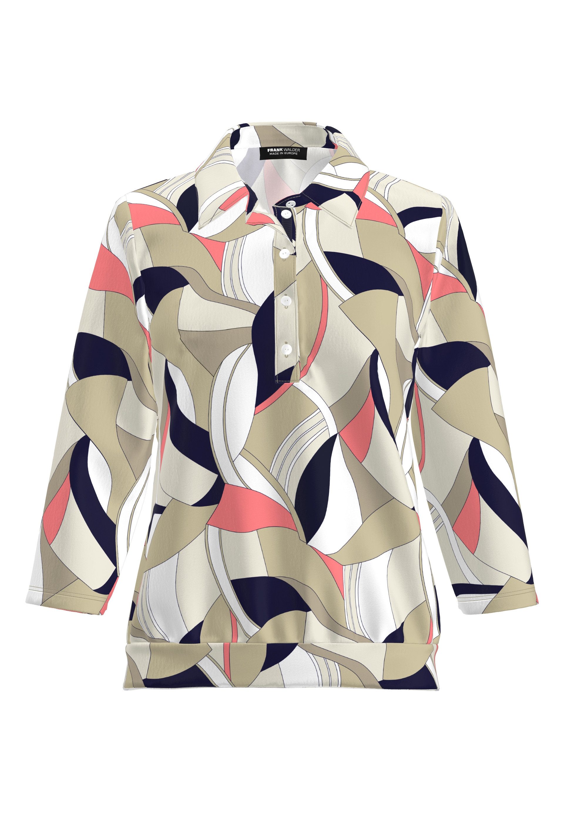 FRANK WALDER Langarm-Poloshirt aus Ecovero Viskose günstig online kaufen