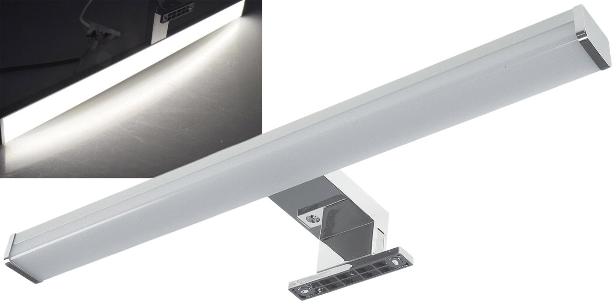 ChiliTec Spiegelleuchte Aluminium, 8W, neutralweiß, 1080lm, günstig online kaufen