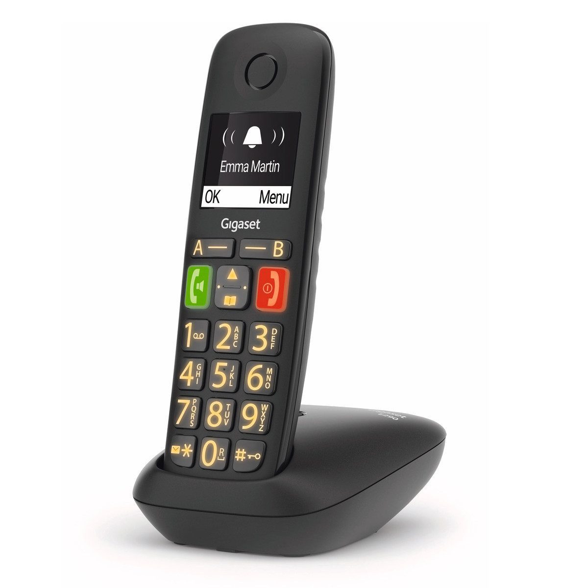 Gigaset E290HX Großtasten Schnurloses DECT-Telefon (Mobilteile: 1, Verstärker-Funktion, Große Tasten)