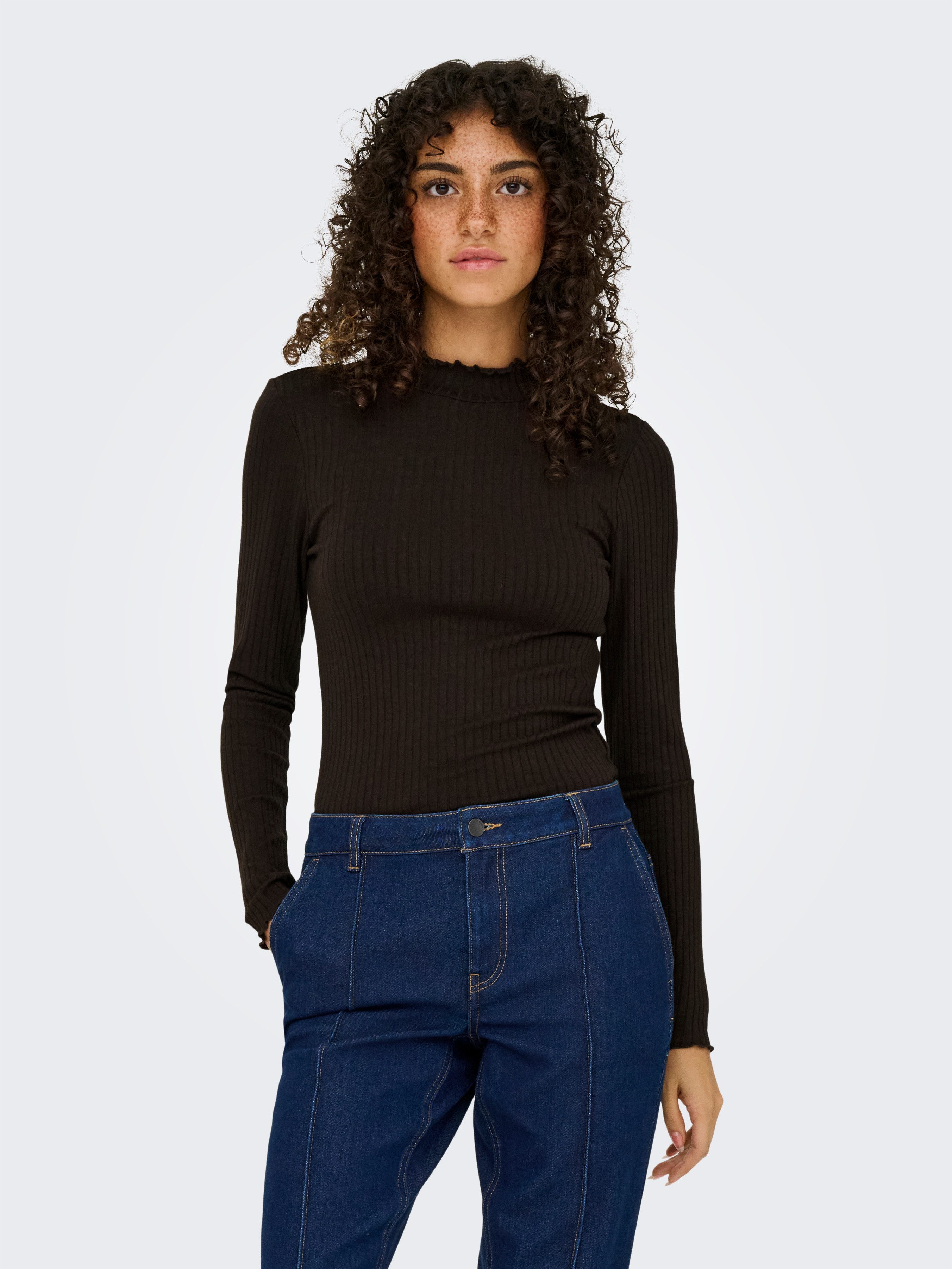 Langarmbluse JDYFRANSISKA L/S HIGHNECK TOP JRS NOOS