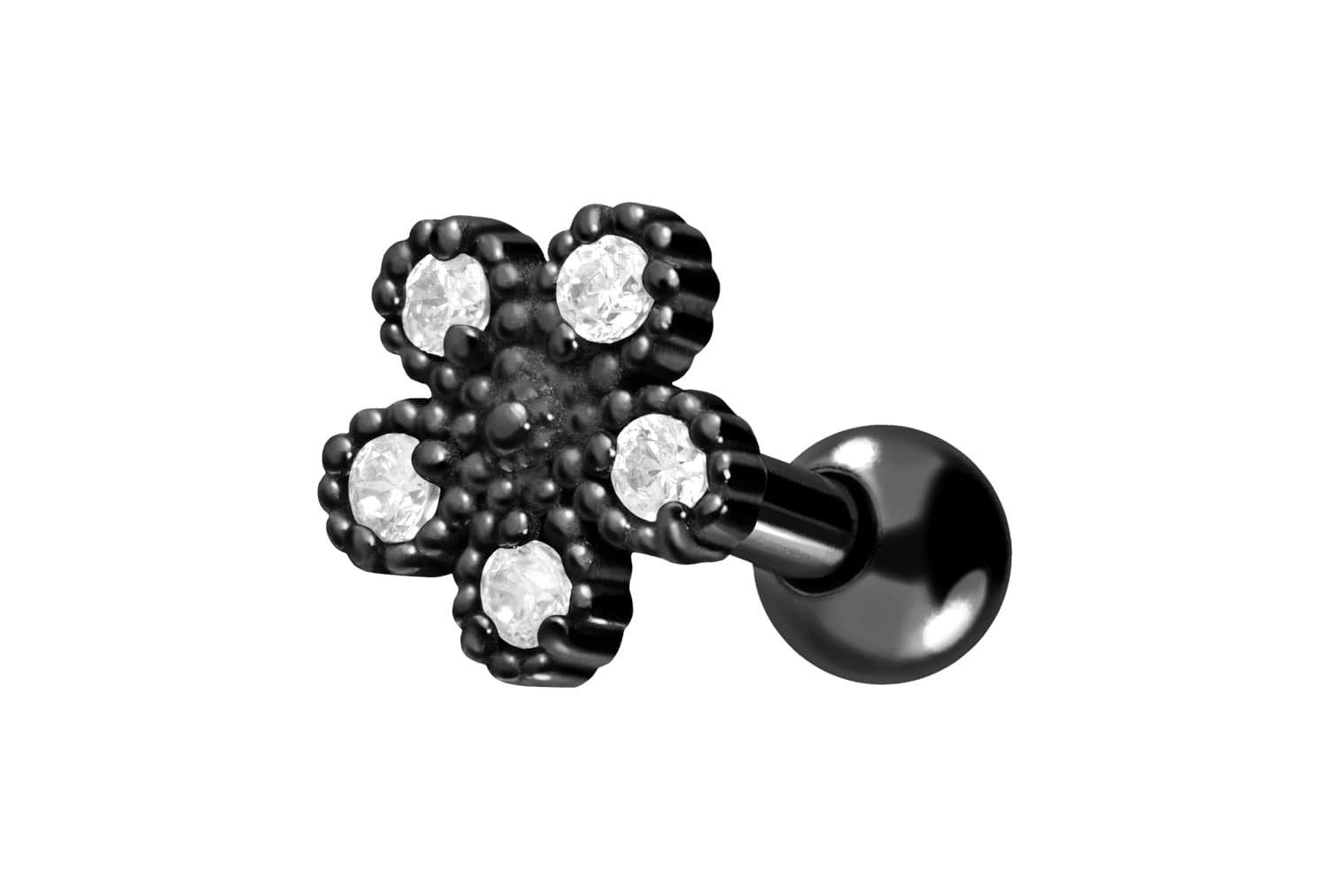 Piercing-Set Chirurgenstahl Ohrpiercing KRISTALLBLUME