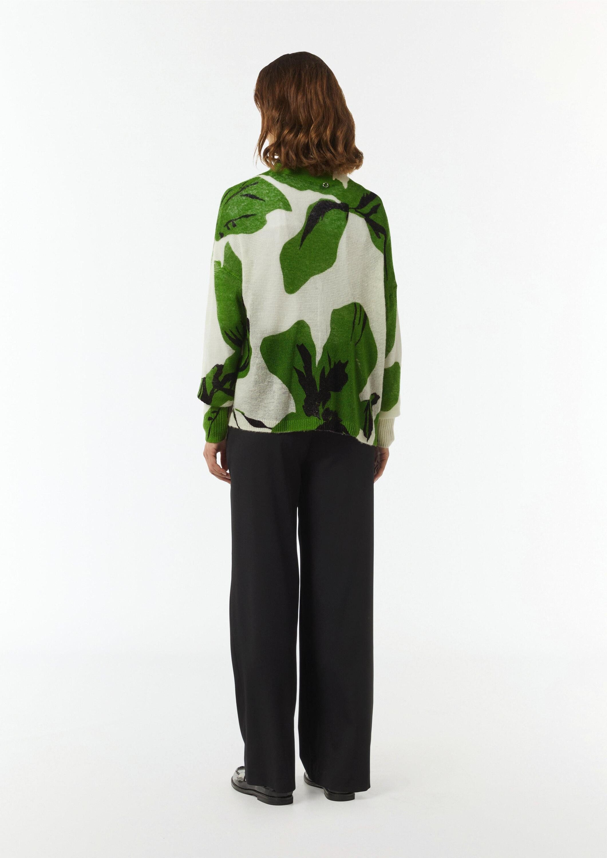 comma Cardigan Strickjacke Strickjacke mit All-over-Print