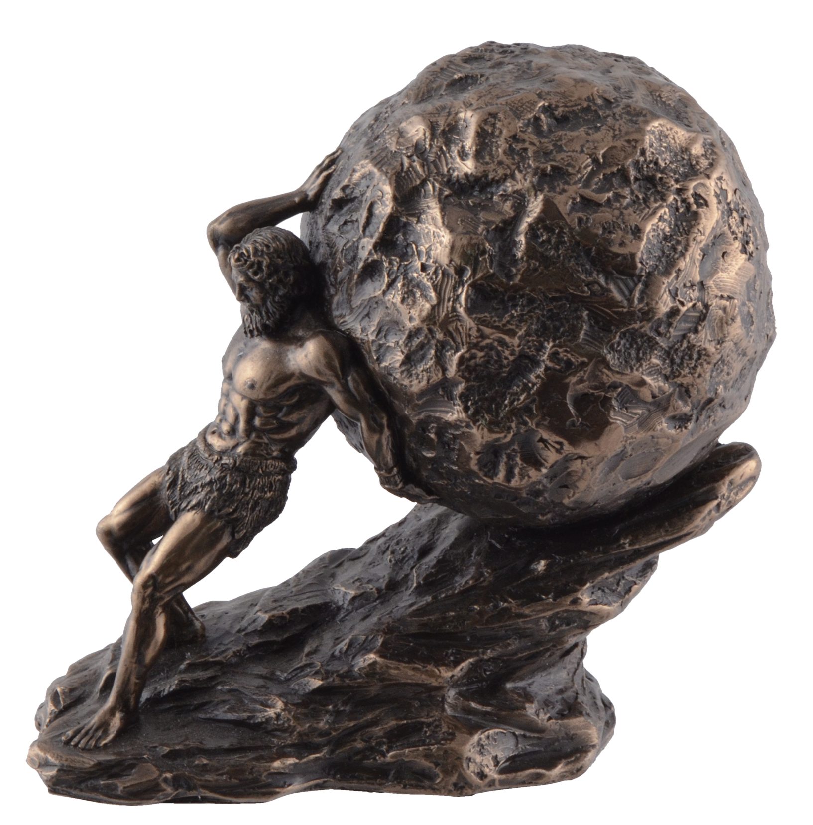 Vogler direct Gmbh Skulptur Sisyphus griechische Legende mit Felsen - by Veronese, von Hand bronziert, LxBxH: ca. 12x7x11 | Skulpturen