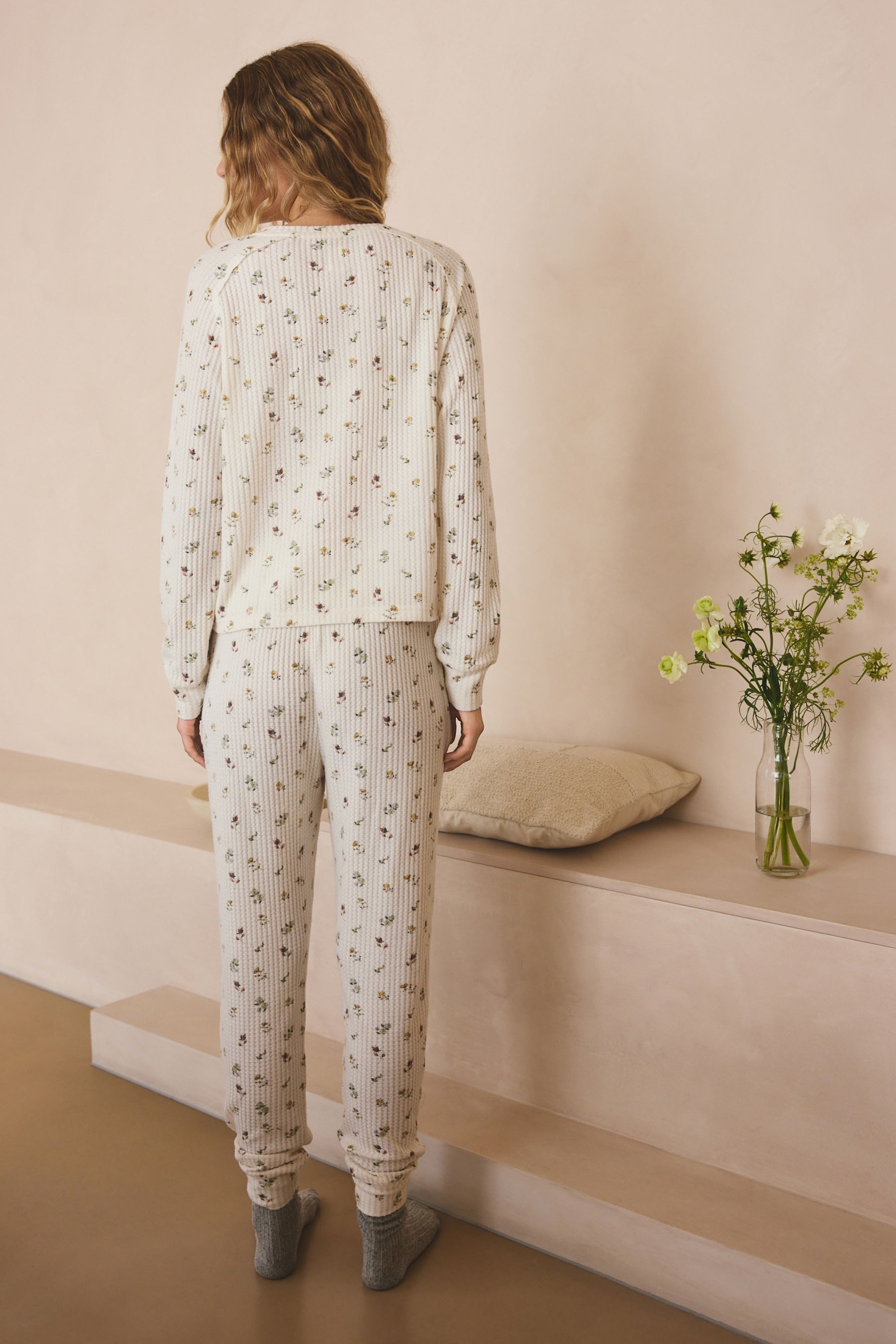 Next Pyjama Kuschliger Langarm-Schlafanzug mit Waffelstruktur (2 tlg) günstig online kaufen