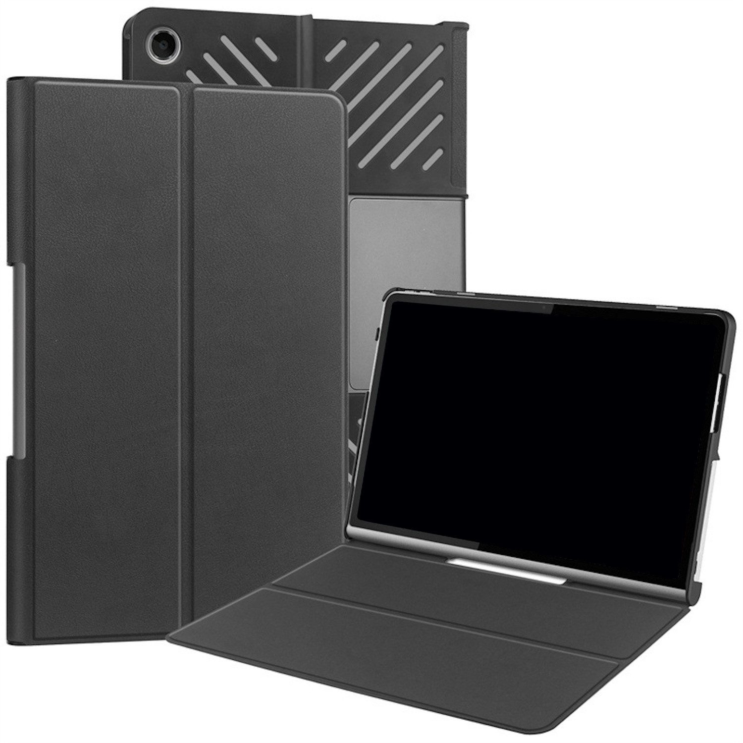 Wigento Tablet-Hülle Für Lenovo Tab Plus 2024 / K11 Plus 2folt Wake UP Smart Hülle Schwarz, 2-Fach Halterung, Kratzfest, Leicht