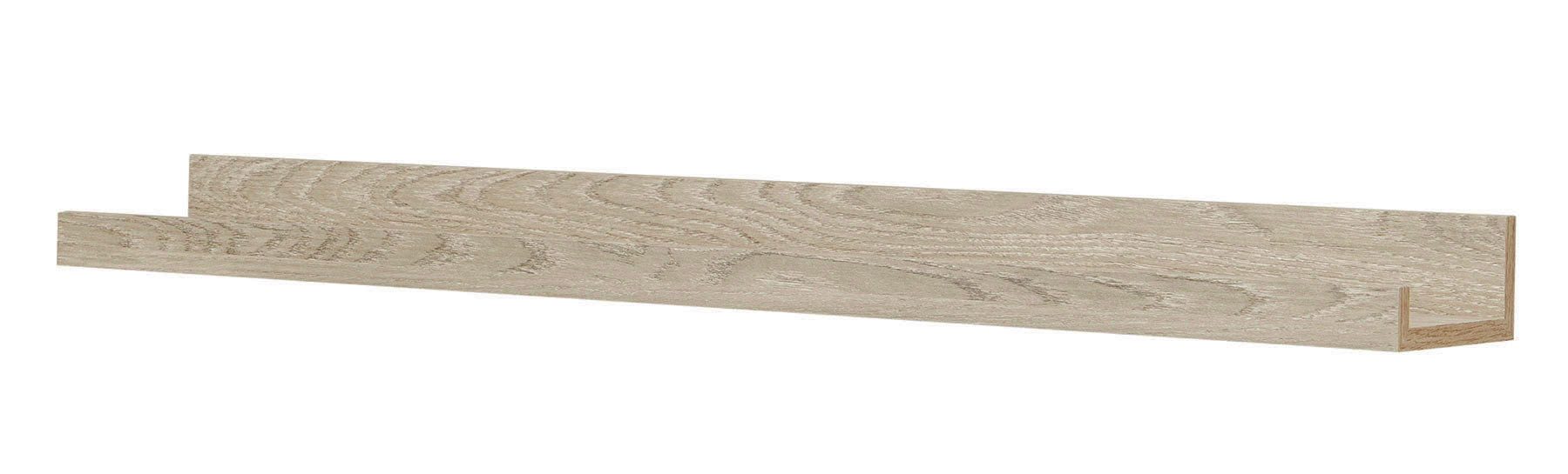Levandeo® Bilderleiste, Bilderleiste Eiche Gekälkt L70cm MDF Holz Wandregal Schmal Wanddeko
