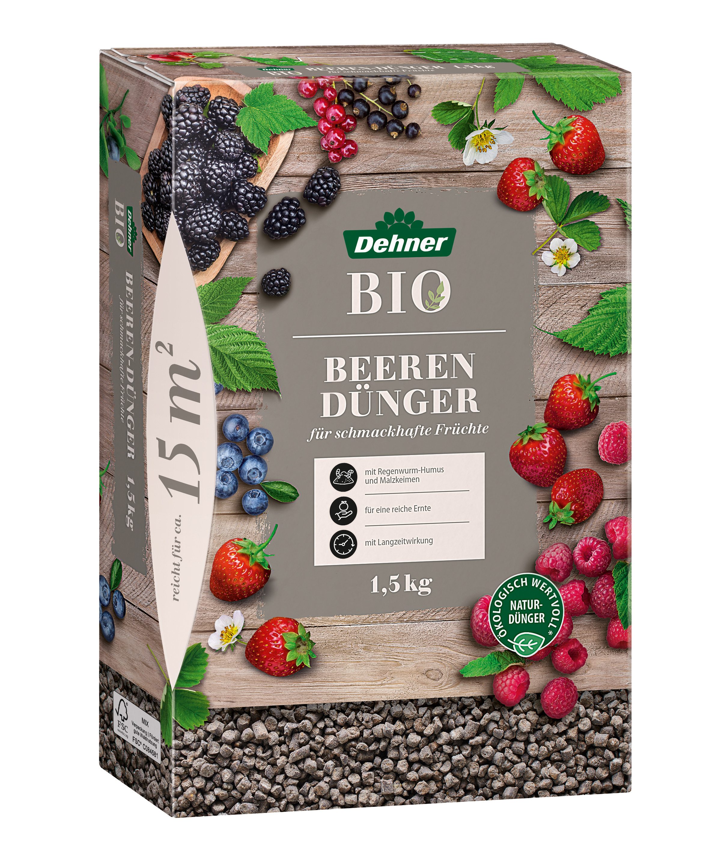 Gartendünger Bio Beerendünger, hochwertiger NPK-Dünger, 1.5 kg, für ca. 15 qm