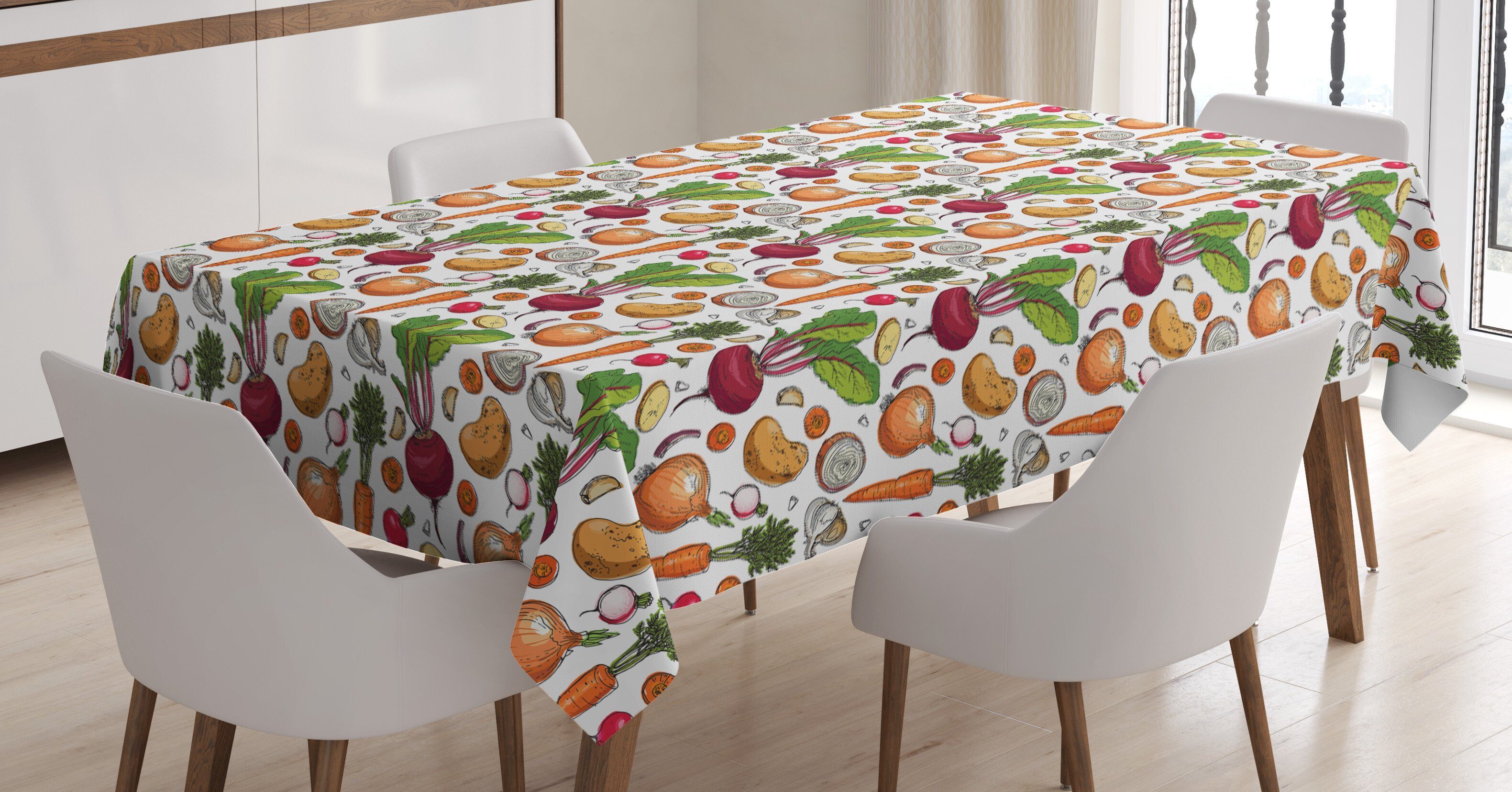 Abakuhaus Tischdecke Farbfest Waschbar Für den Außen Bereich geeignet Klare Farben, Gemüse Flüchtiger Painted Foods