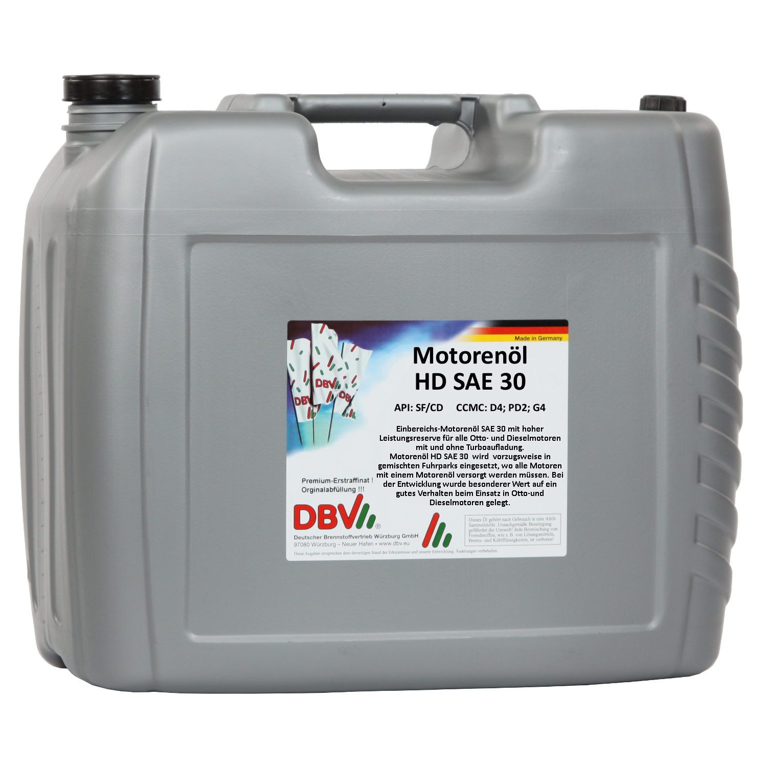 DBV Motoröl DBV Motorenöl HD SAE 30 20-Liter-Kanister