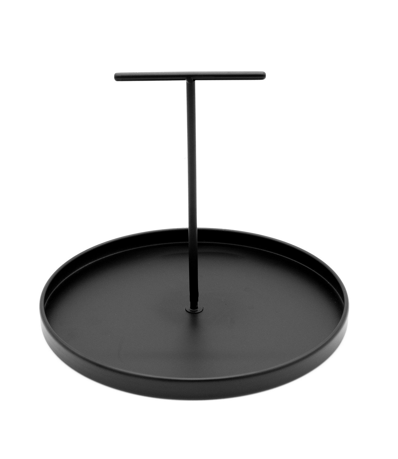 Tablett Einhand Serviertablett rund schwarz - 30 cm