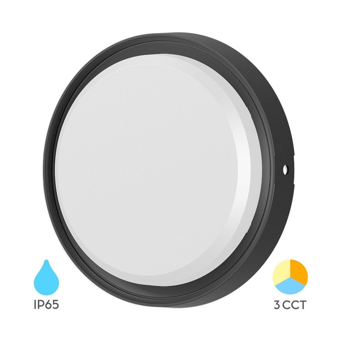 Braytron LED Deckenleuchte Wandleuchte 18W IP65 mit 3in1 Farbtemperatur 2020 Lumen, LED fest integriert, Neutralweiß, Kaltweiß, Warmweiß, Energieeffizient, Flimmerfrei, Langlebig, Spritzwassergeschützt, 3CCT