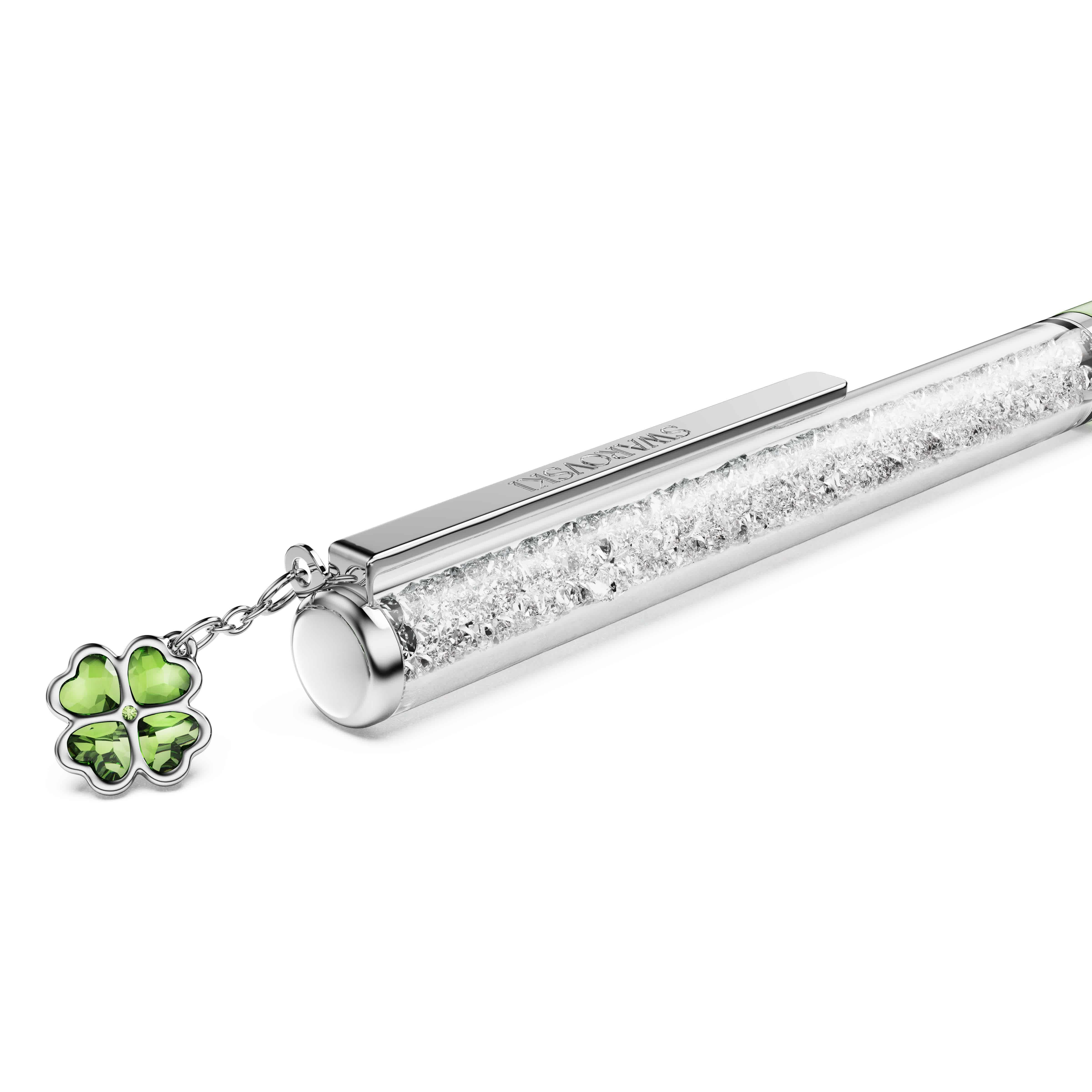 Swarovski Drehkugelschreiber Schreibgerät Geschenk CRYSTALLINE mit Kleeblatt-Charm, mit Swarovski® Kristallen – Bild 4 von 4
