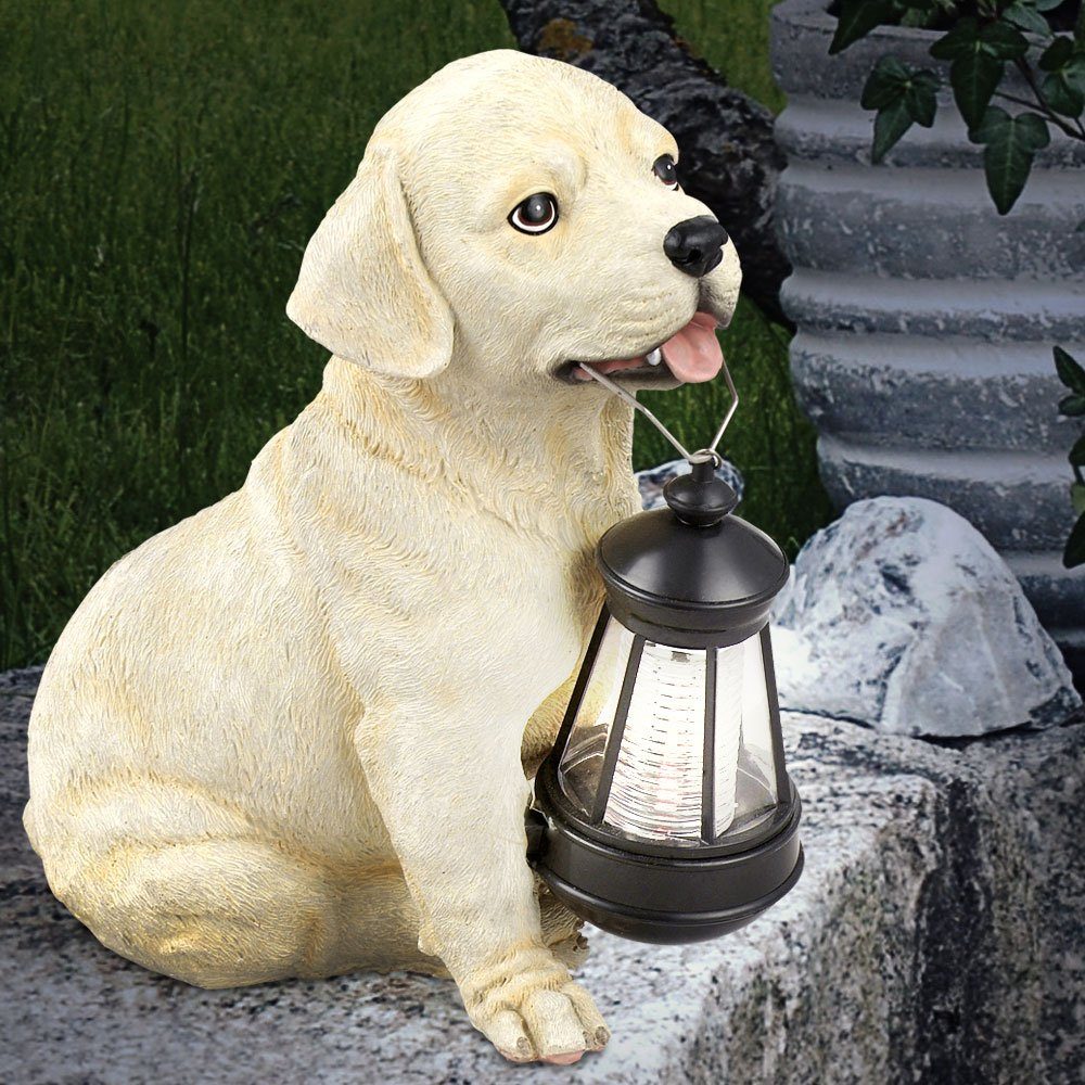 verbaut, LED-Leuchtmittel LED Solarlampe Solarleuchte, etc-shop Gartenlampe Akku fest Solarleuchte Hund, Außenleuchte