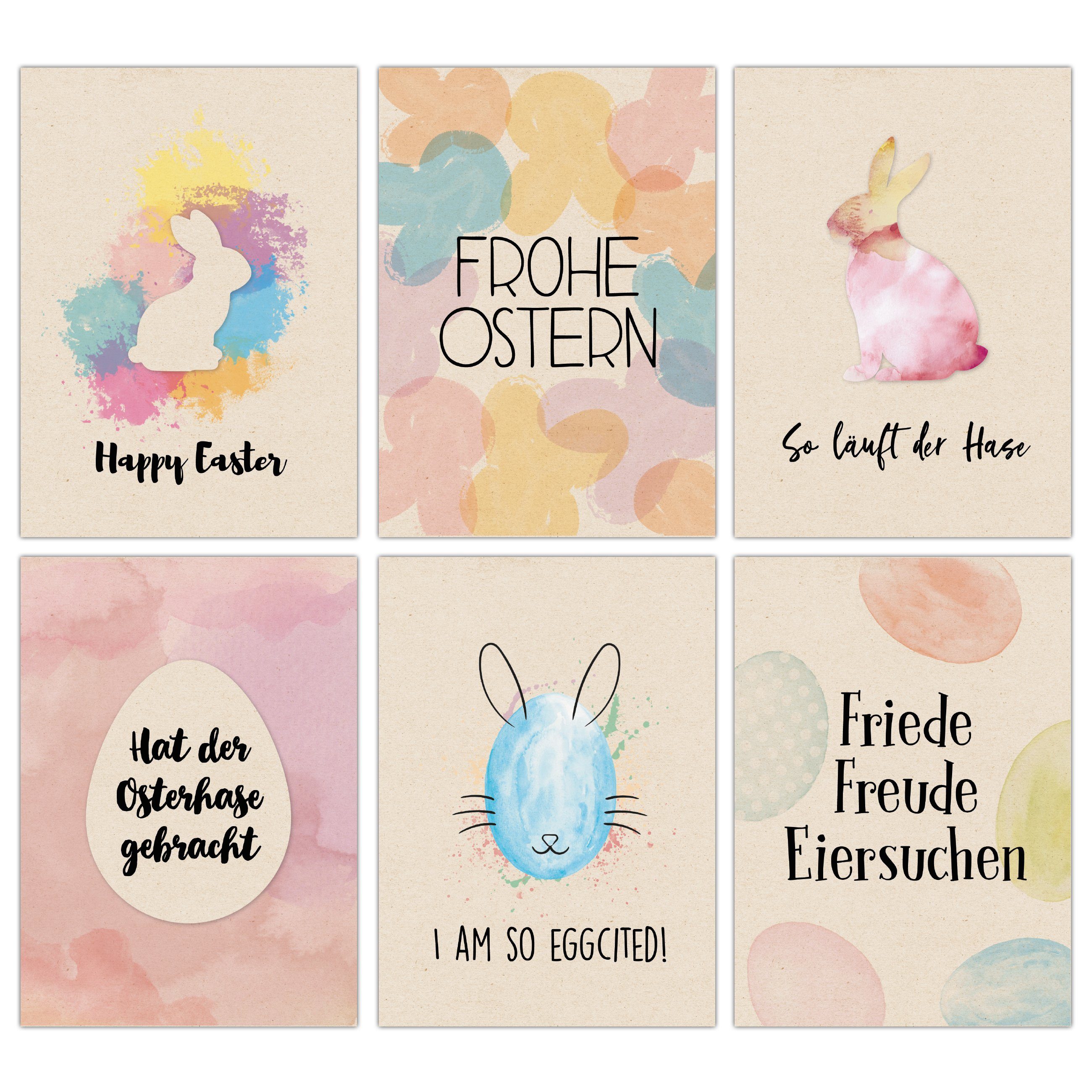 PAPIERDRACHEN Osterkarte Postkarten Set zu Ostern