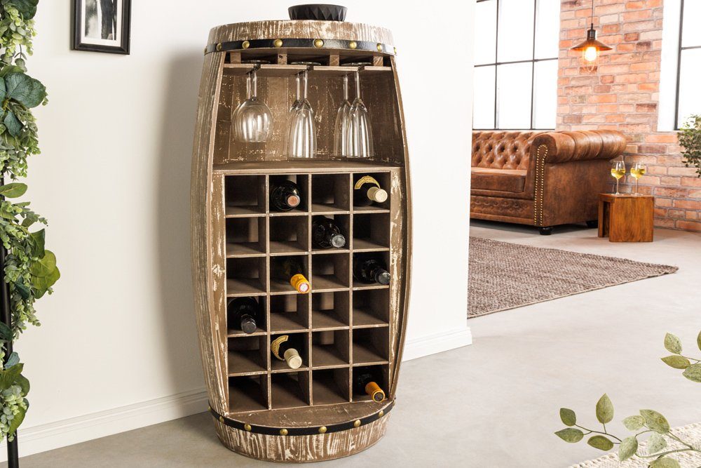 riess-ambiente Weinregal BODEGA 100cm natur, Weinfass-Optik
