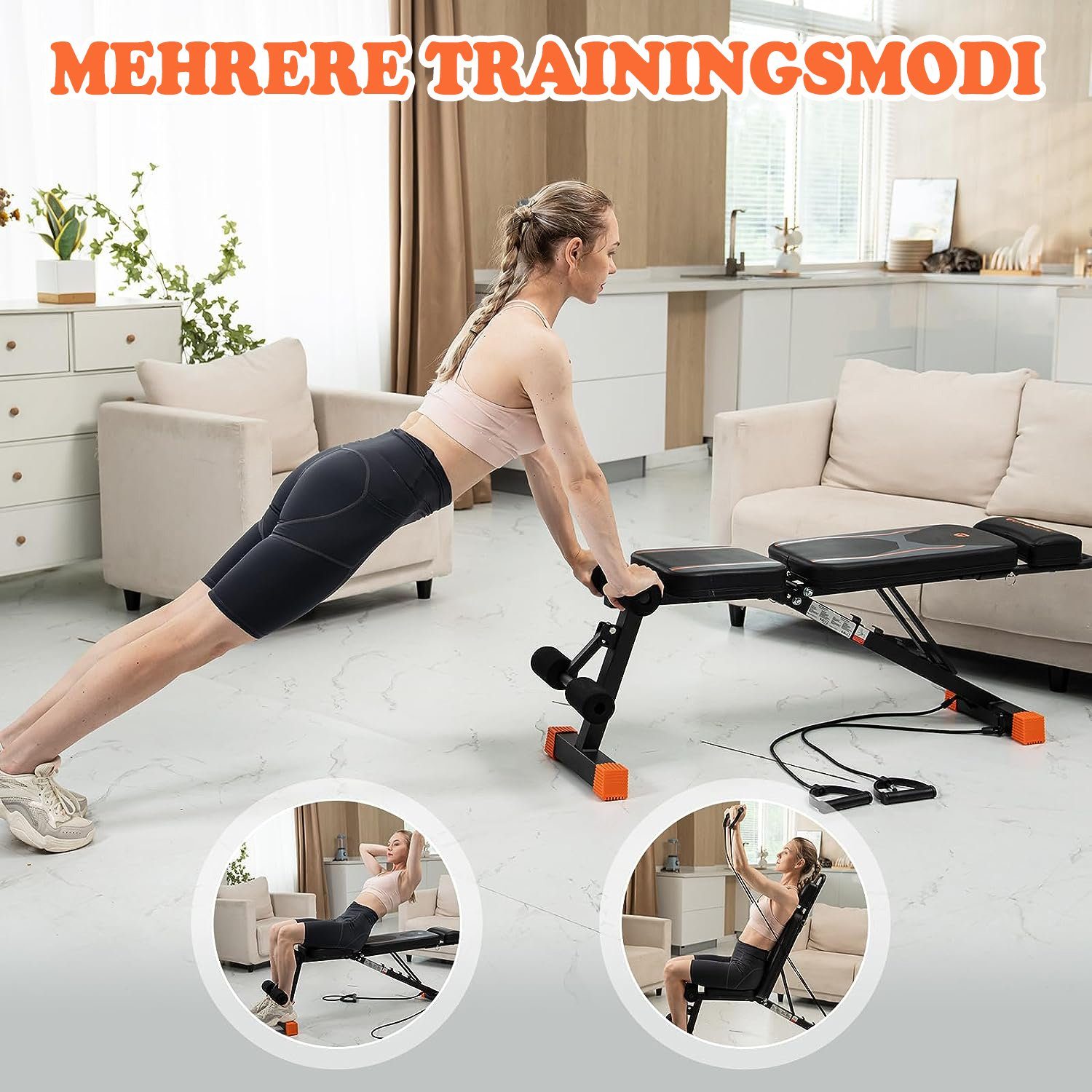 CITYSPORTS Hantelbank, Hantelbänke klappbare,Schrägbank mit Verstellsystem