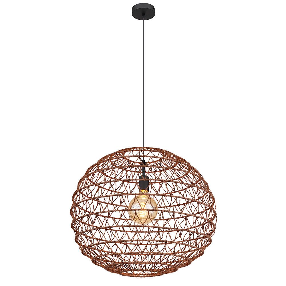 GLOBO LIGHTING Pendelleuchte, Leuchtmittel nicht inklusive, Hängeleuchte Wohnzimmerlampe Metall dunkelbraun Boho E27 H 120 cm