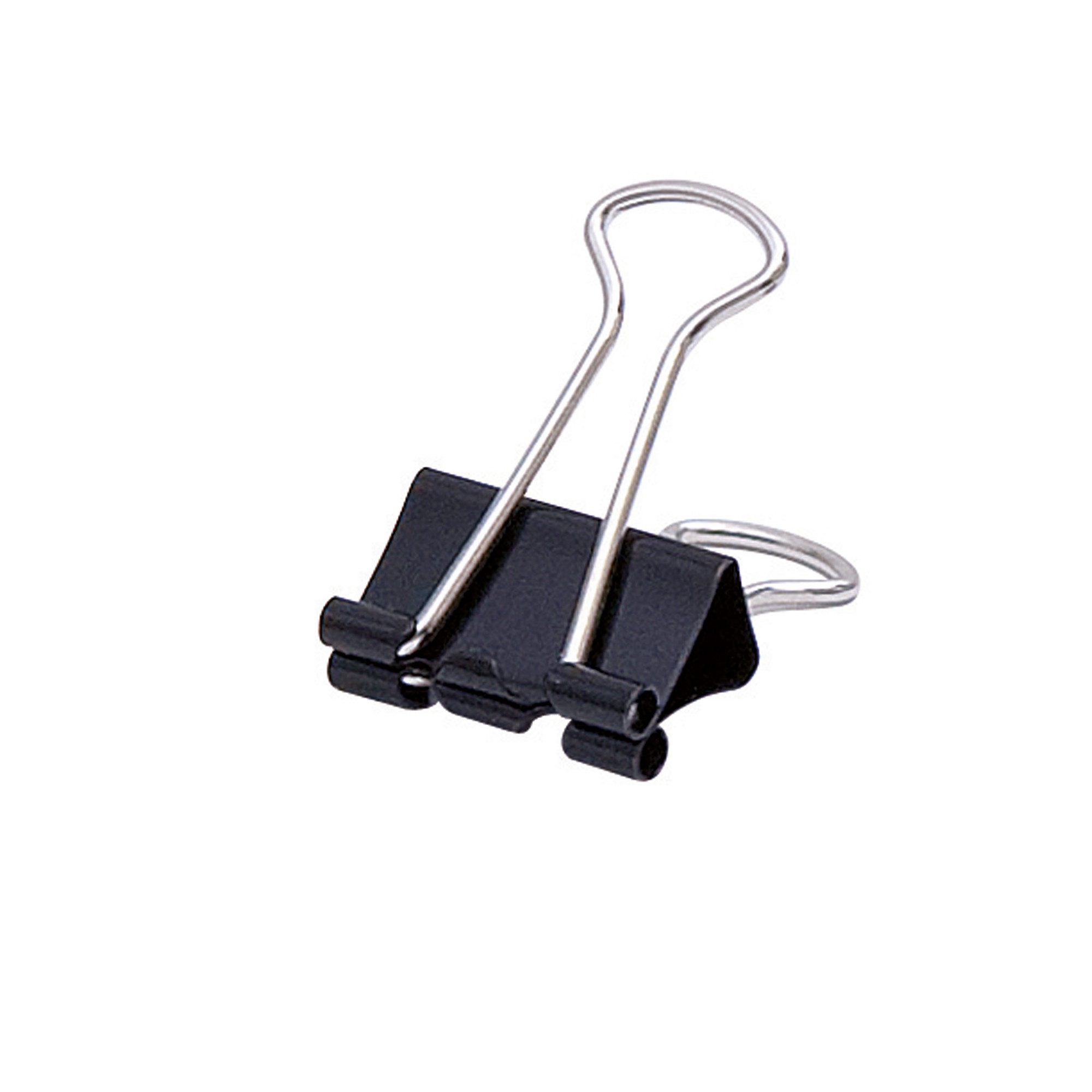 Soennecken Büroklammer Foldbackklemmer 1563 19x7mm schwarz 12 Stück