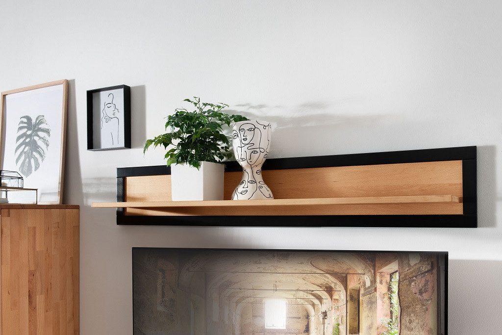Main Möbel Wandregal Wandboard Regal 120cm Kernbuche geölt Bergamo, 1-tlg.