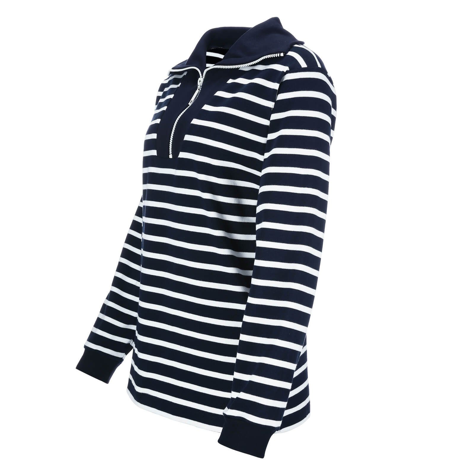 modAS Langarmshirt 22006 Damen Troyer-Shirt Maritim mit Streifen - Streifen günstig online kaufen