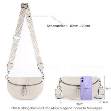 TAN.TOMI Umhängetasche Bauchtasche Damen Lederimitat, Schultertasche Gürteltasche, als Schultertasche tragbar mit Verstellbar Abnehmbar Schultergurt