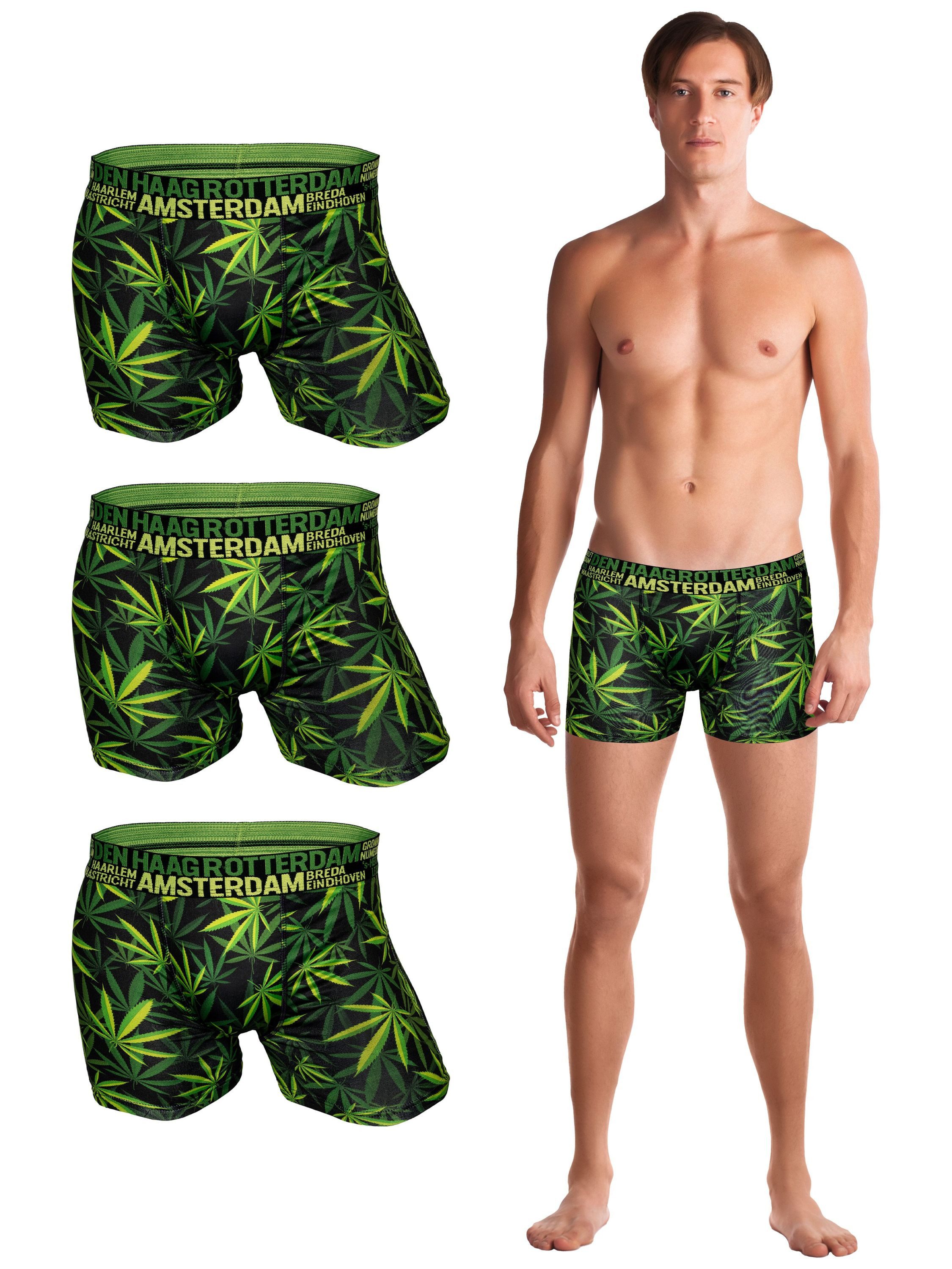 TEXEMP Boxershorts 3er bis 9er Pack Herren Boxershorts Ganja Weed Hanf Blat günstig online kaufen