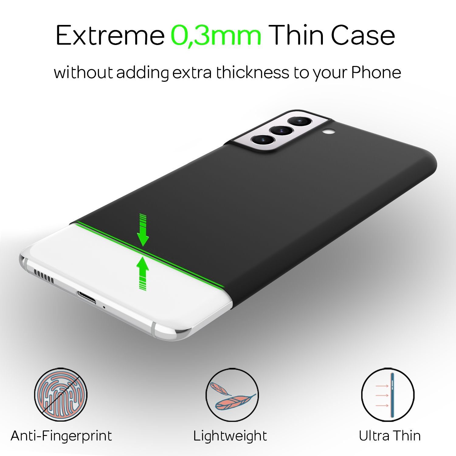 Nalia Smartphone-Hülle Samsung Galaxy S21 Plus 17 cm (6,7 Zoll), Extrem Dünnes Mattes Hardcase / 0,3mm Schlanke Hülle / Ultra Leicht